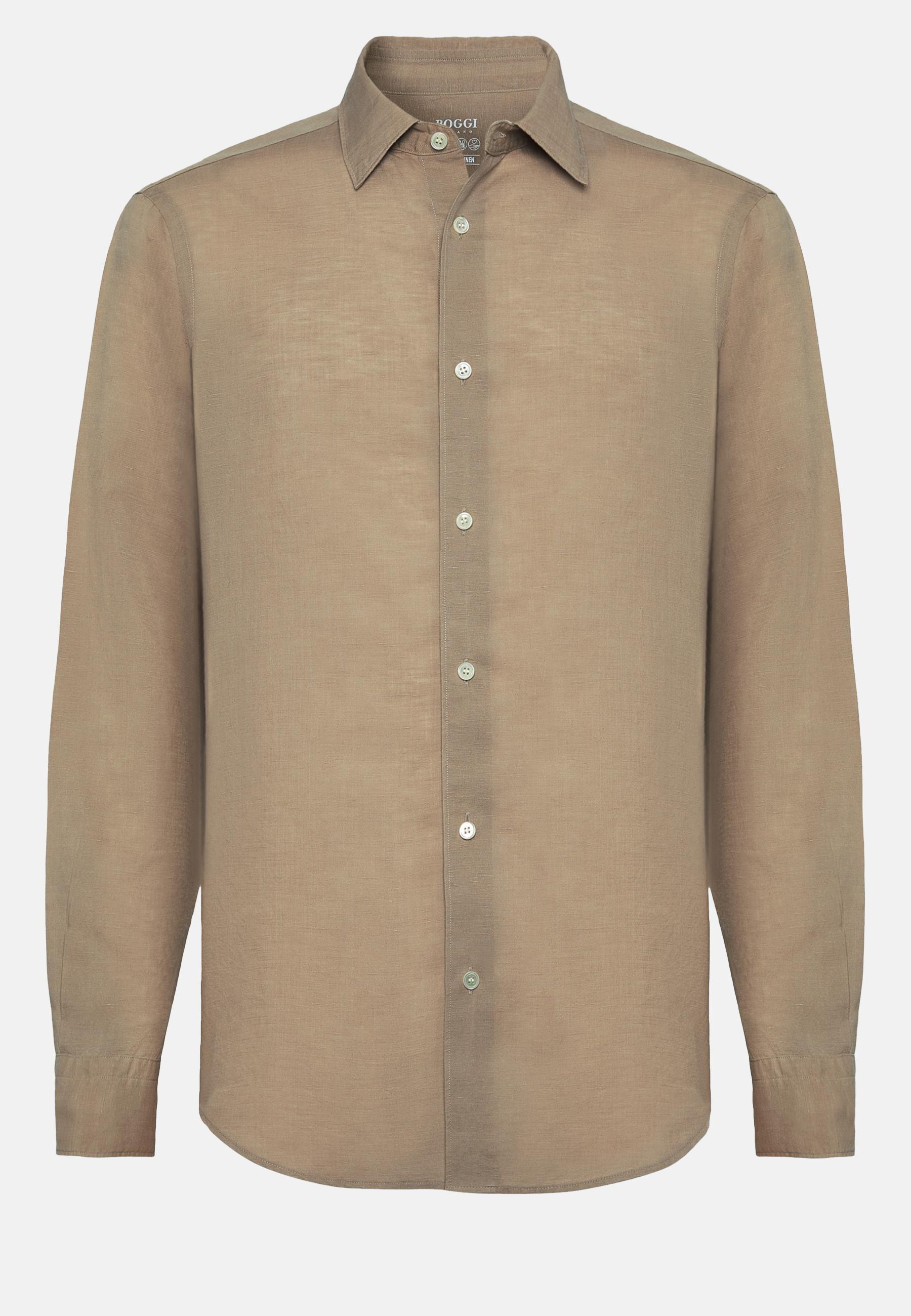 Regular Fit Tencel Linen Shirt Beige, Sand, large image number 4