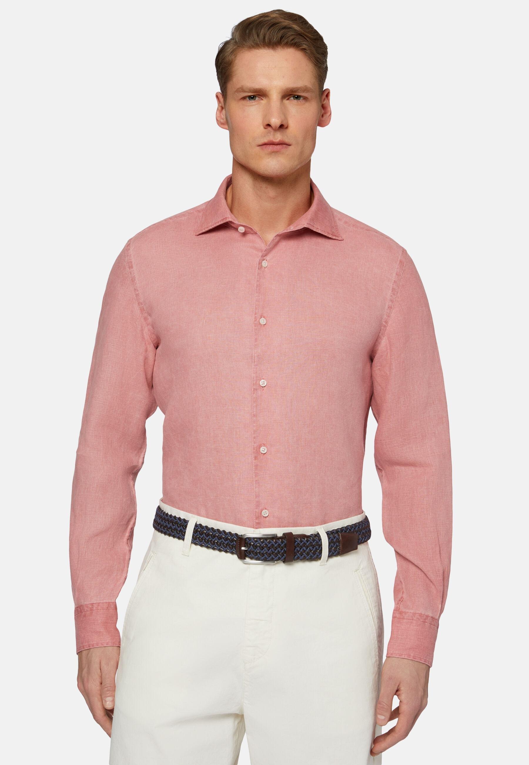 Linen Shirt Red, Papaya, medium