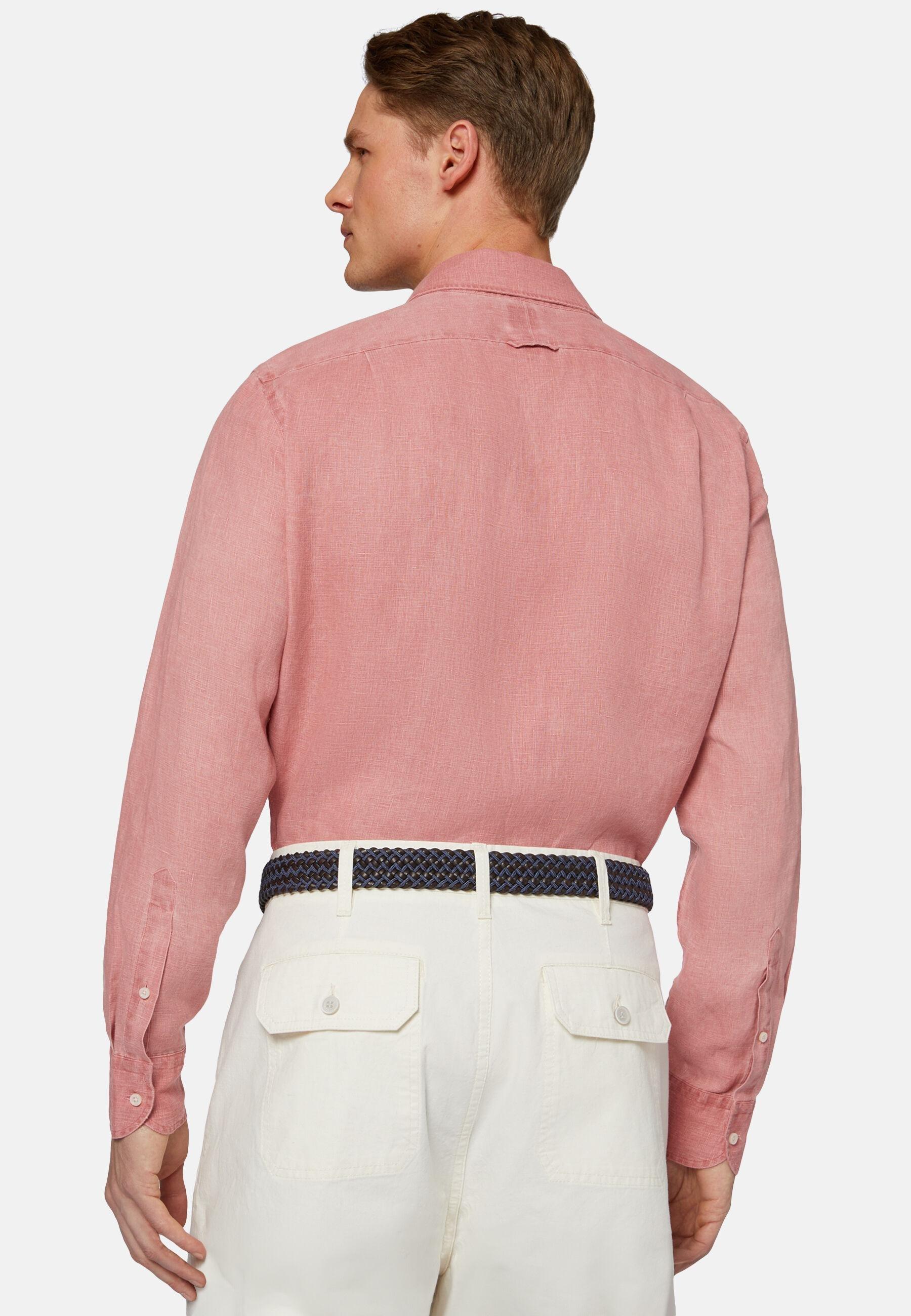 Linen Shirt Red, Papaya, medium