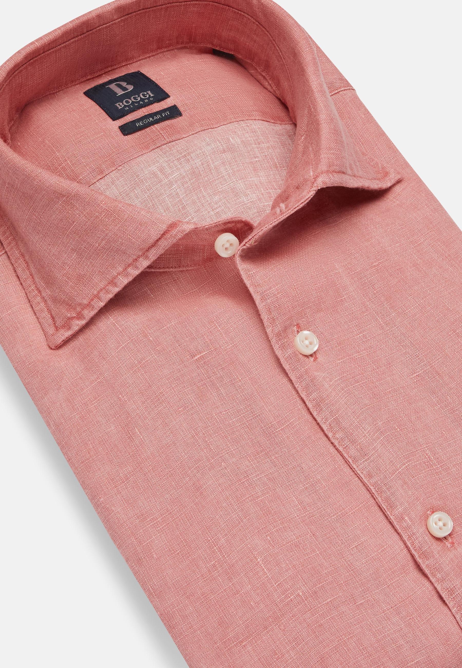 Linen Shirt Red, Papaya, large image number 3