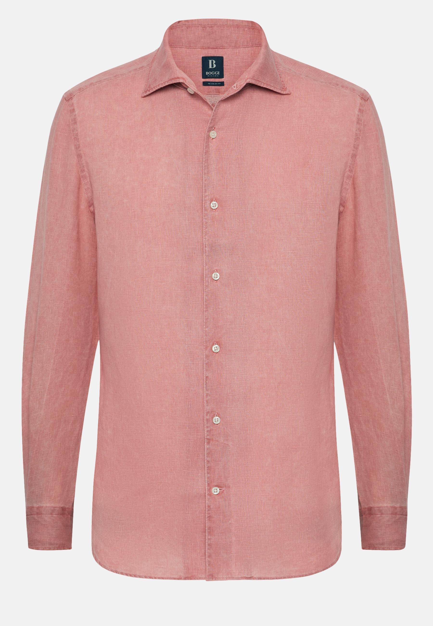Linen Shirt Red, Papaya, large image number 4