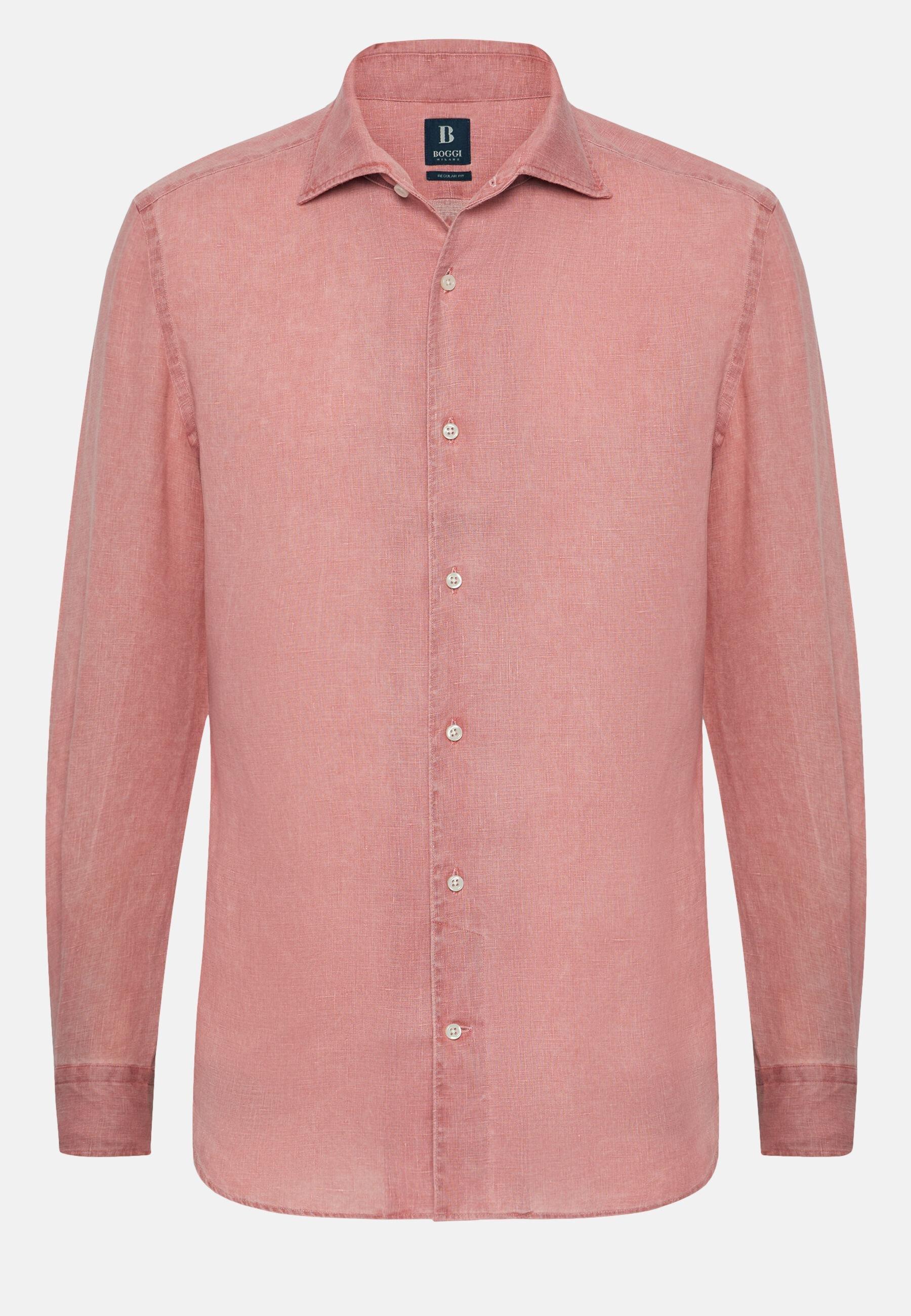 Linen Shirt Red, Papaya, large image number 6