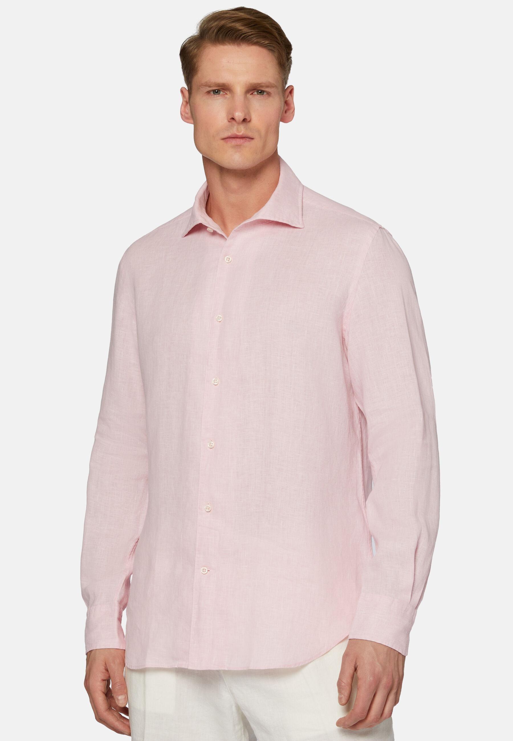 Linen Shirt Pink, Pink, medium