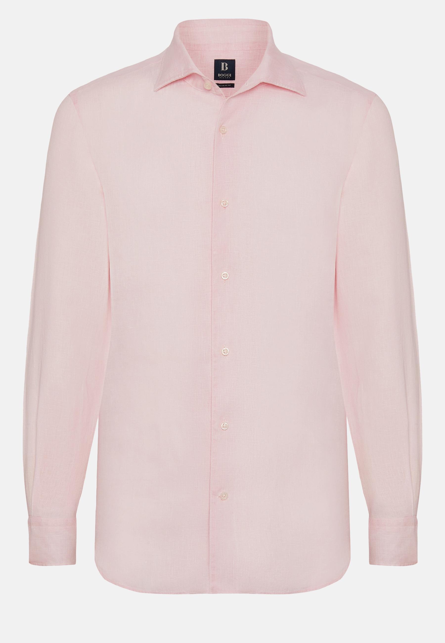 Linen Shirt Pink, Pink, large image number 4