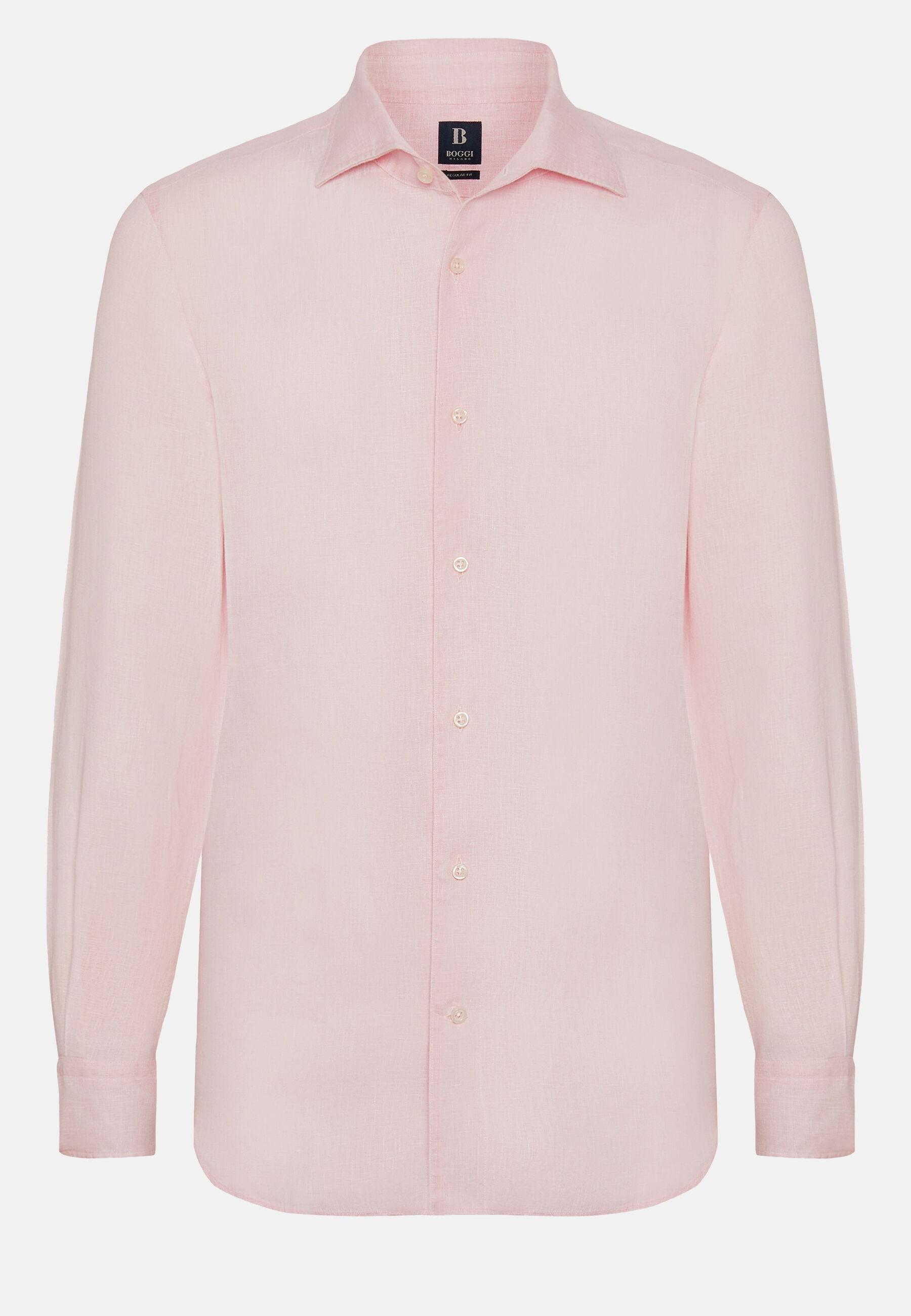 Linen Shirt Pink, Pink, large image number 6