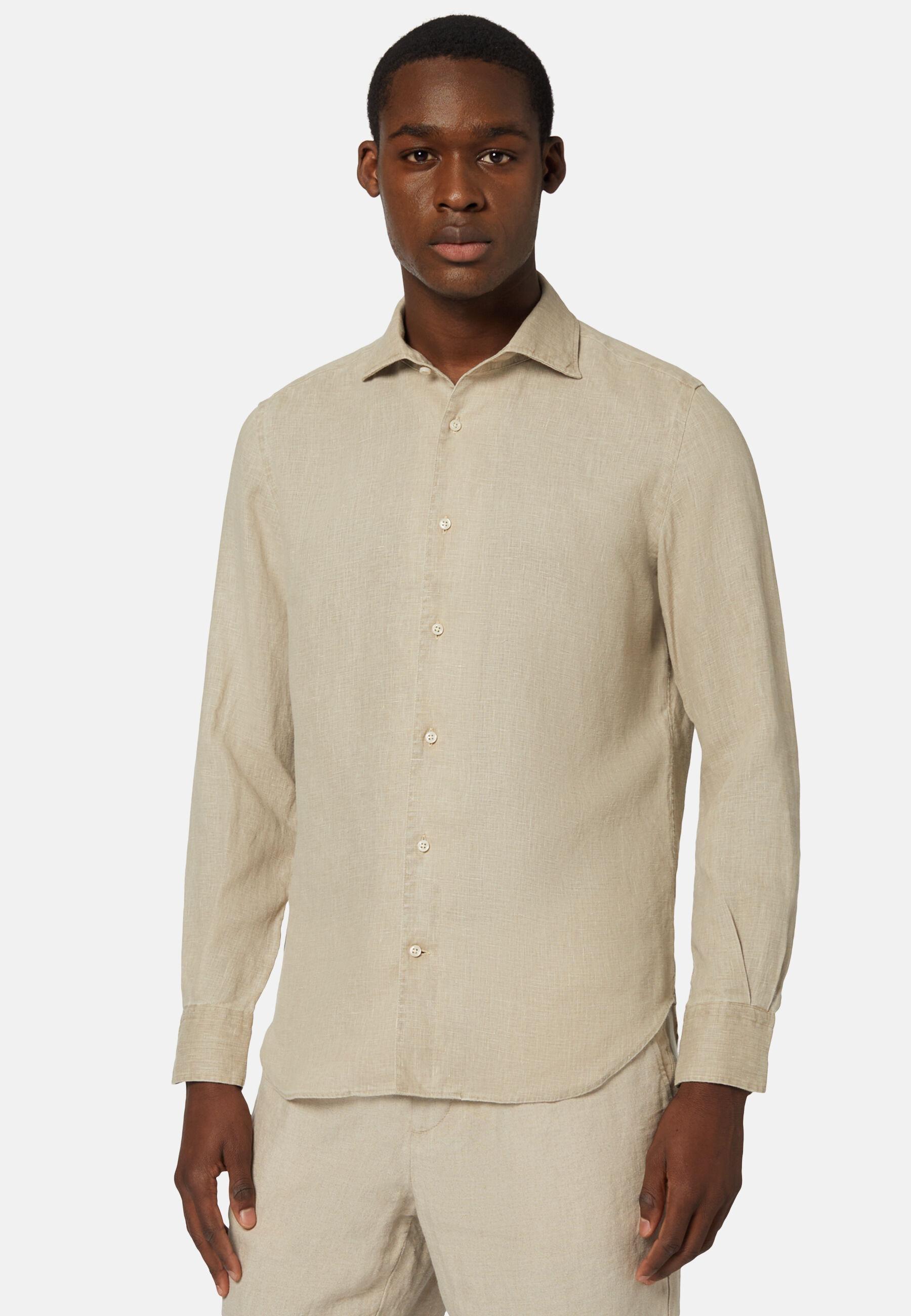 Linen Shirt Beige, Taupe, large image number 0