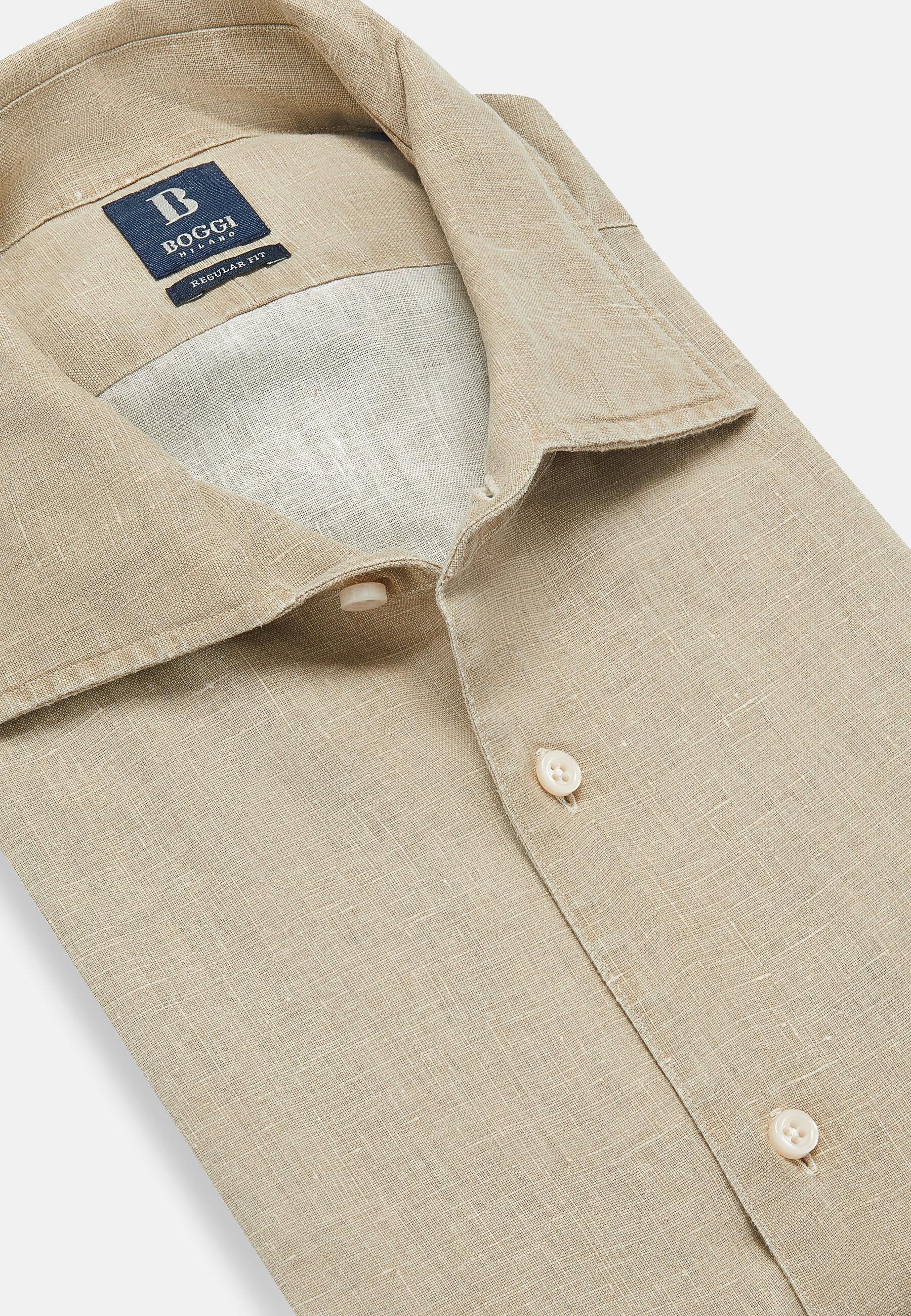 Linen Shirt Beige, Taupe, large image number 3