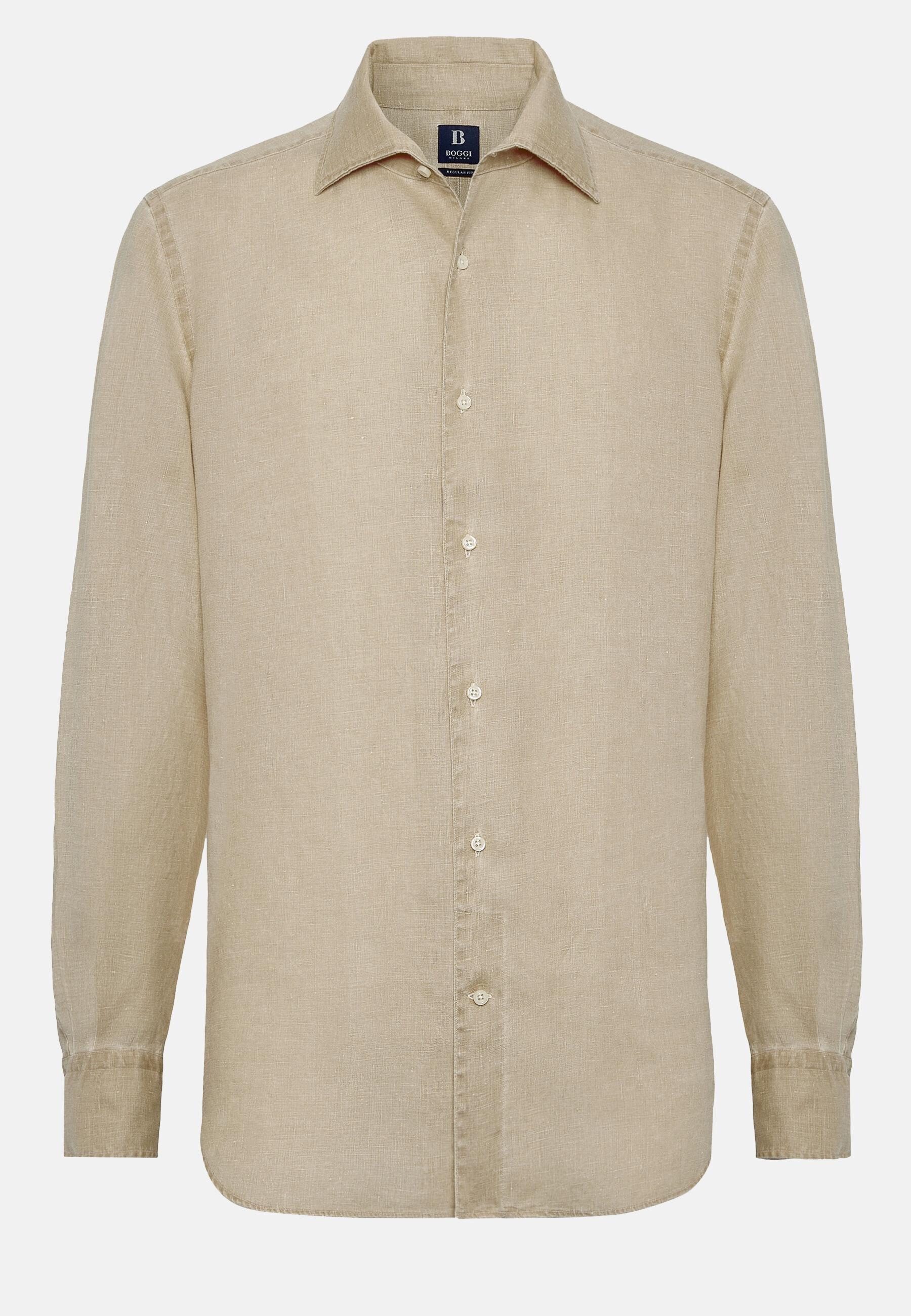 Linen Shirt Beige, Taupe, large image number 4