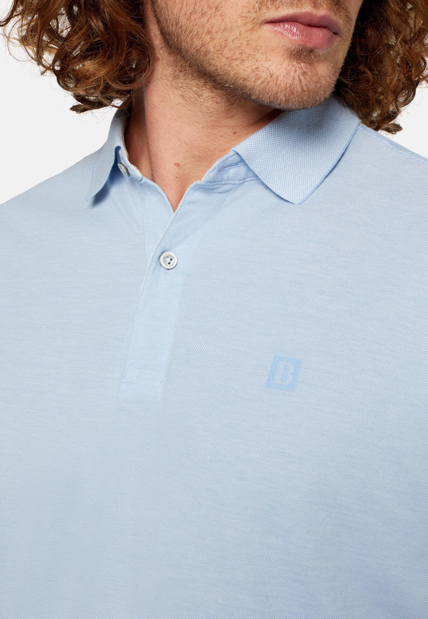 Cotton Pique Polo Shirt Blue, Light Blue, large image number 2