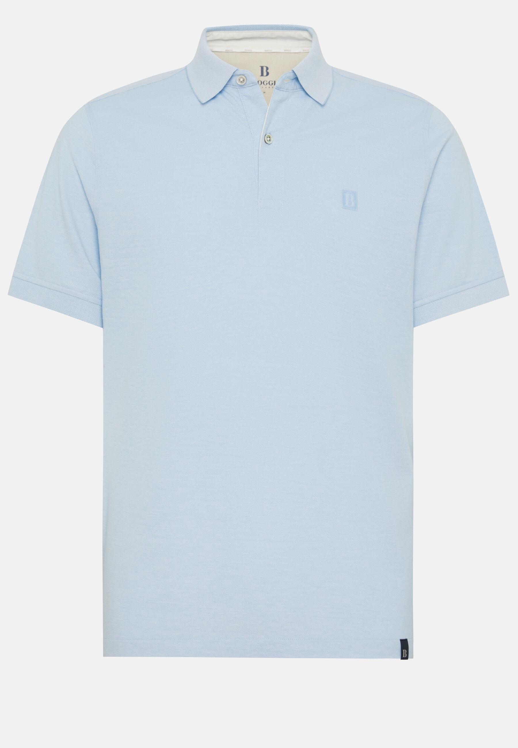 Cotton Pique Polo Shirt Blue, Light Blue, large image number 3