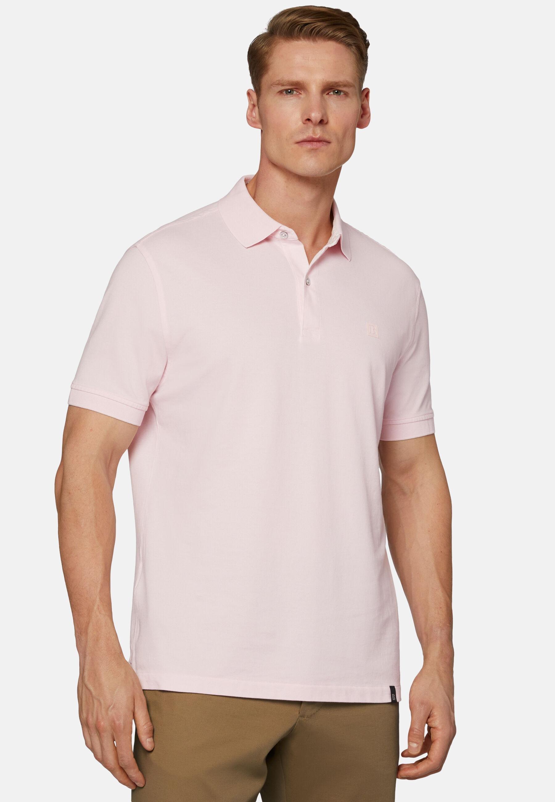 Cotton Pique Polo Shirt Pink, Pink, large image number 0