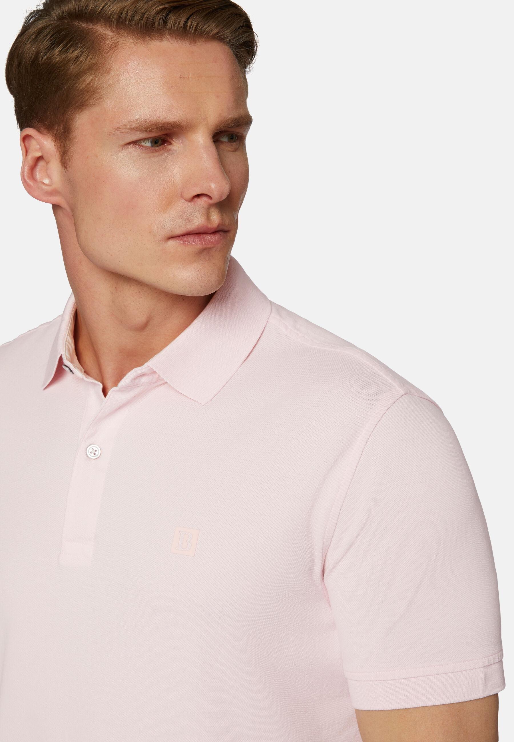 Cotton Pique Polo Shirt Pink, Pink, large image number 2