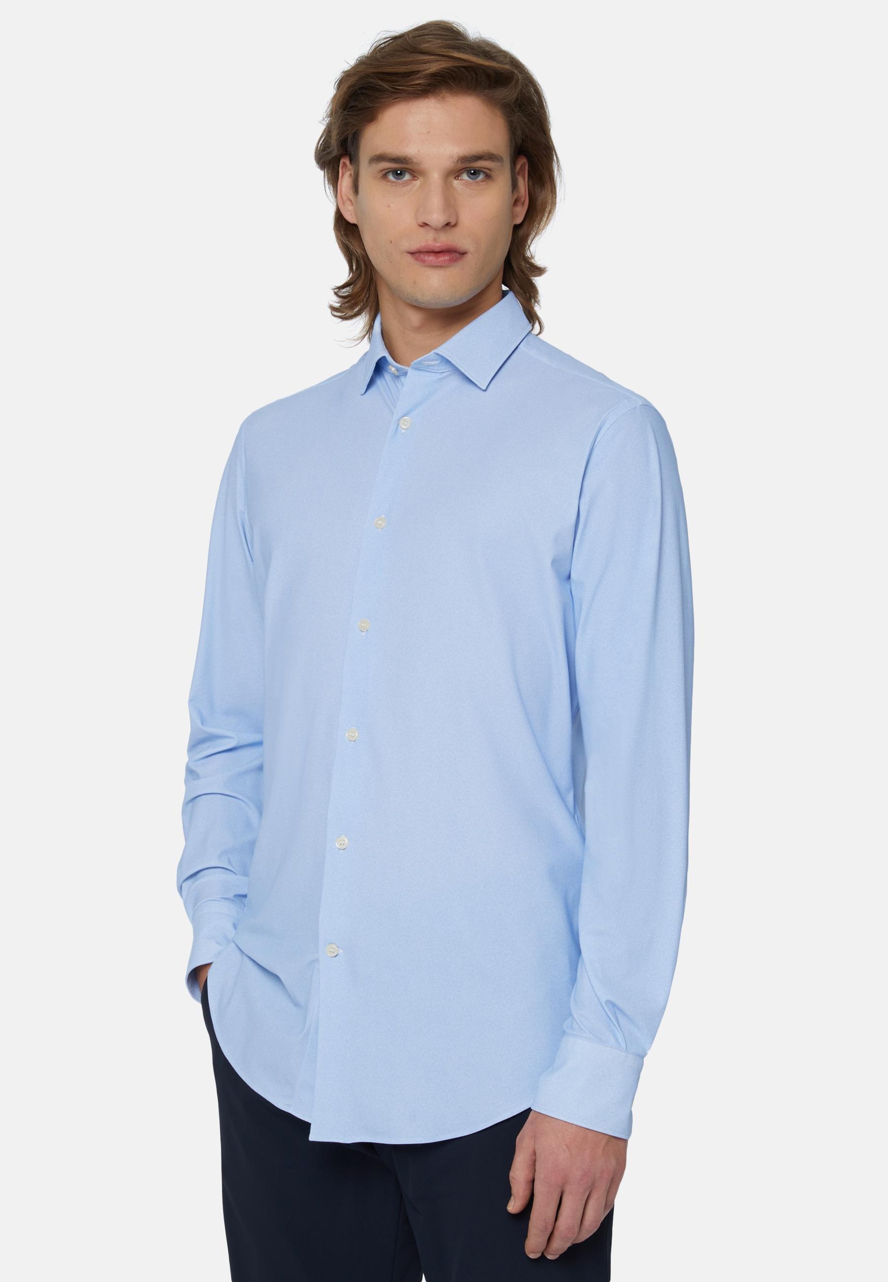Shirt In Stretch Nylon Blue, Light Blue, large image number 0