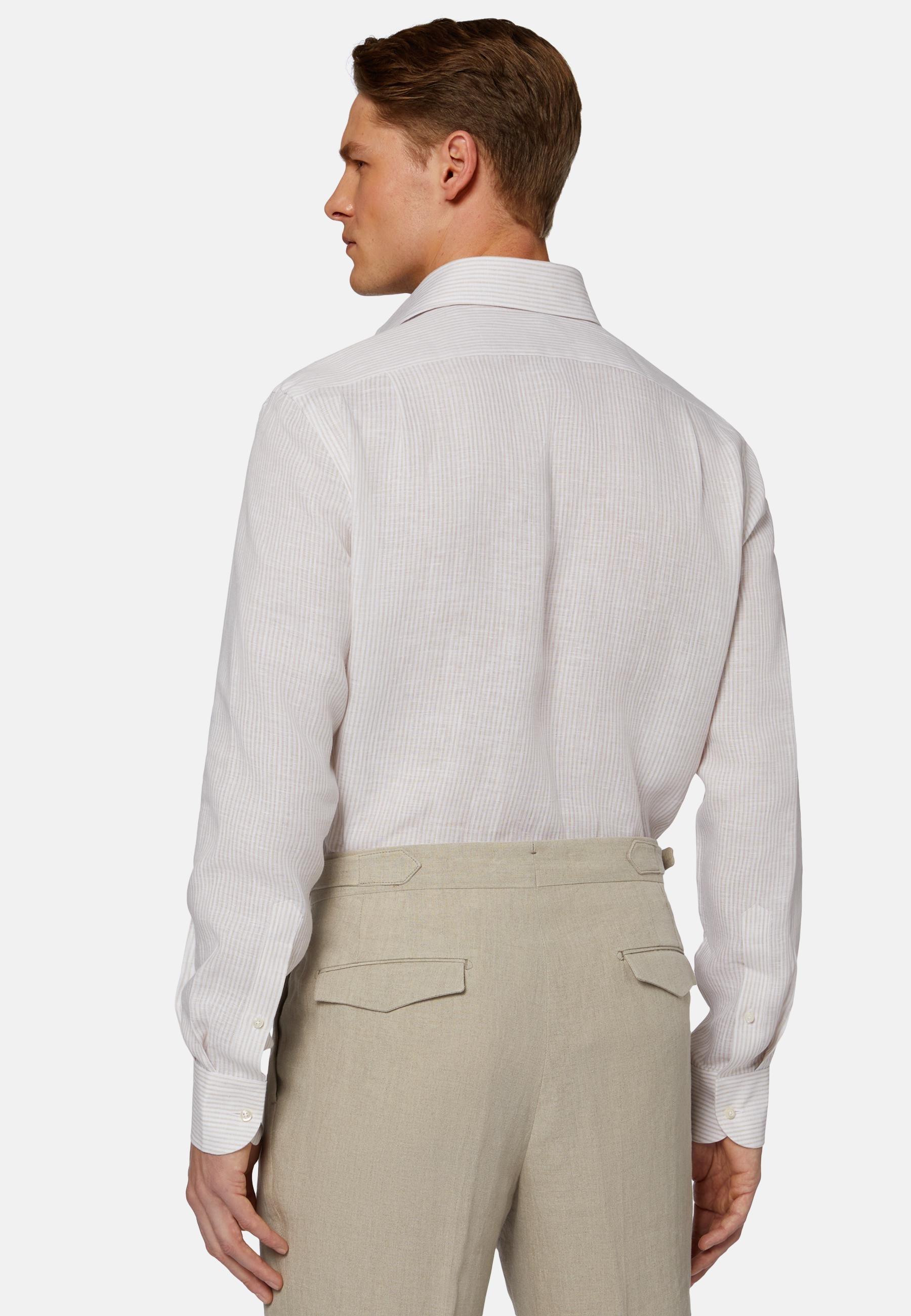 Boggi Milano - Beige Striped Linen Shirt