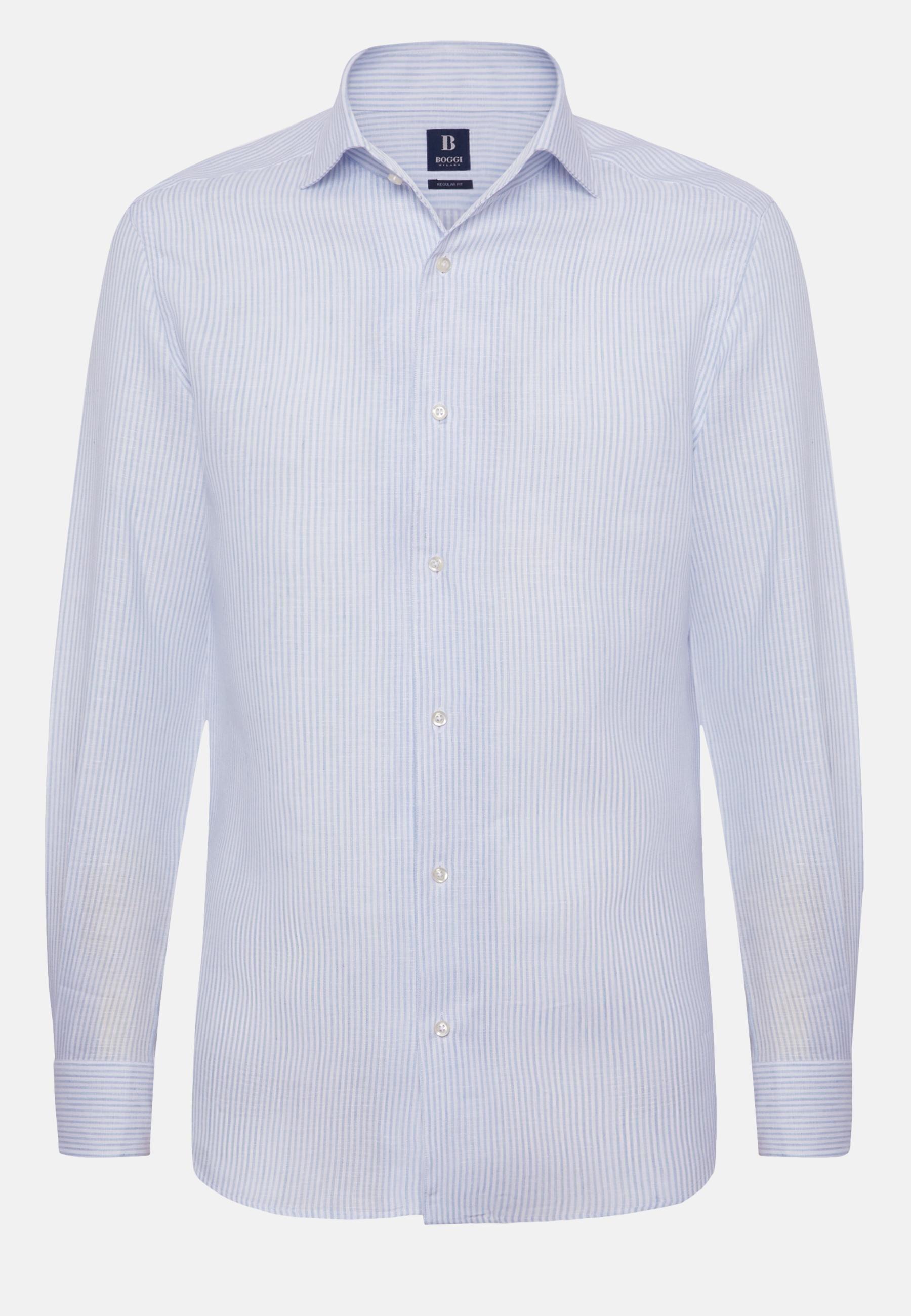 Striped Linen Shirt Blue, , large image number 4