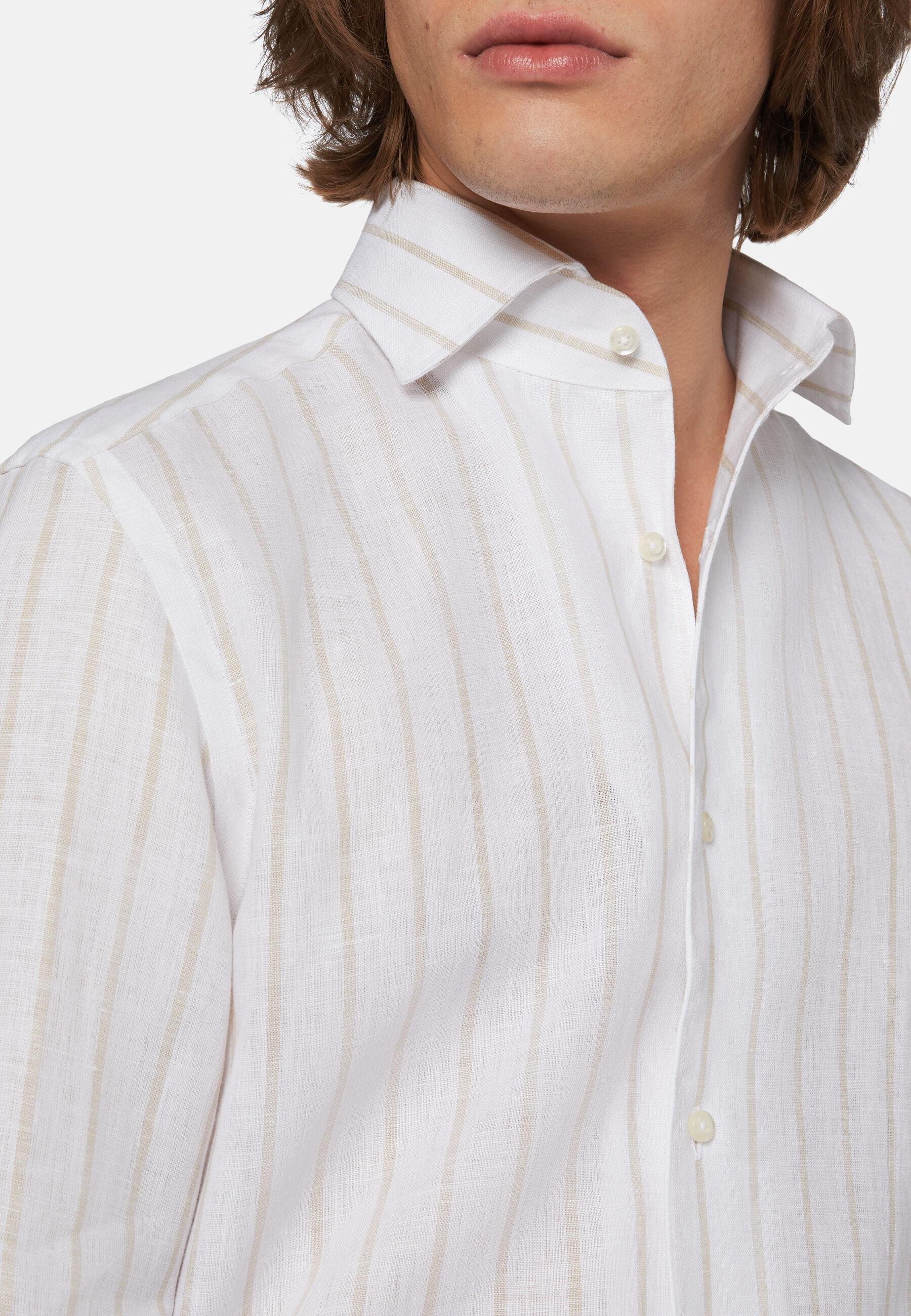 Striped Linen Shirt Beige, Sand, large image number 2
