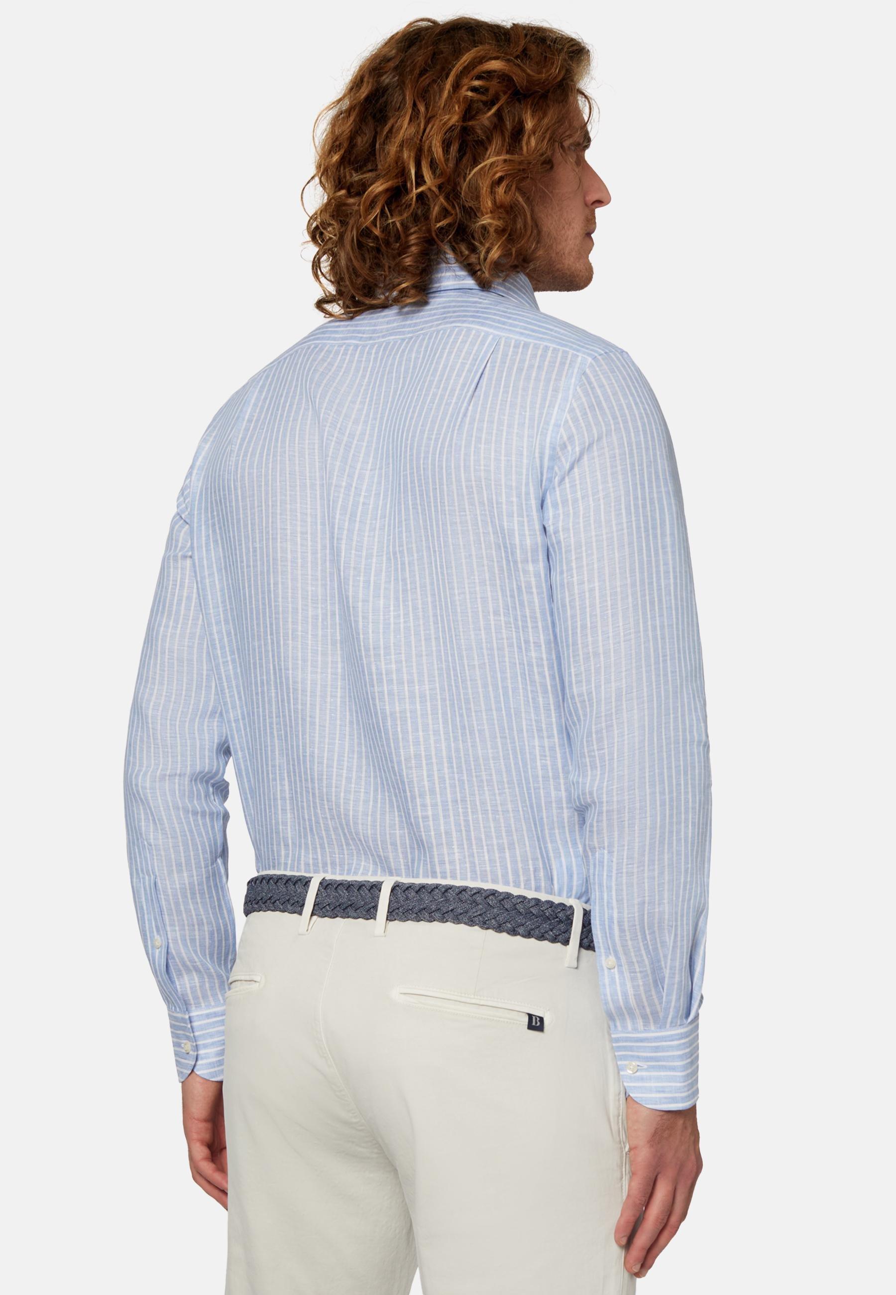 Striped Linen Shirt Blue, , large image number 1