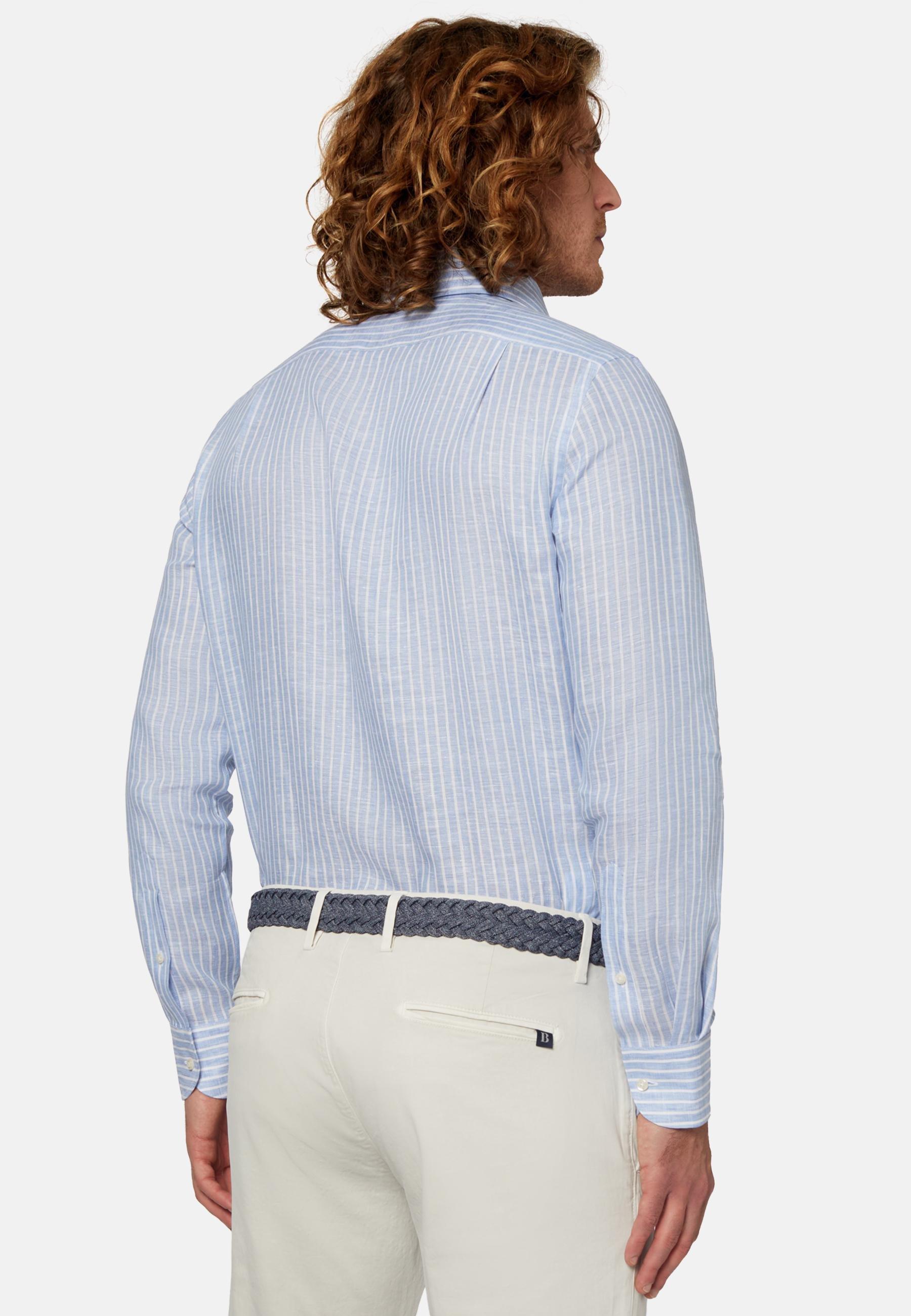 Boggi Milano - Blue Striped Linen Shirt