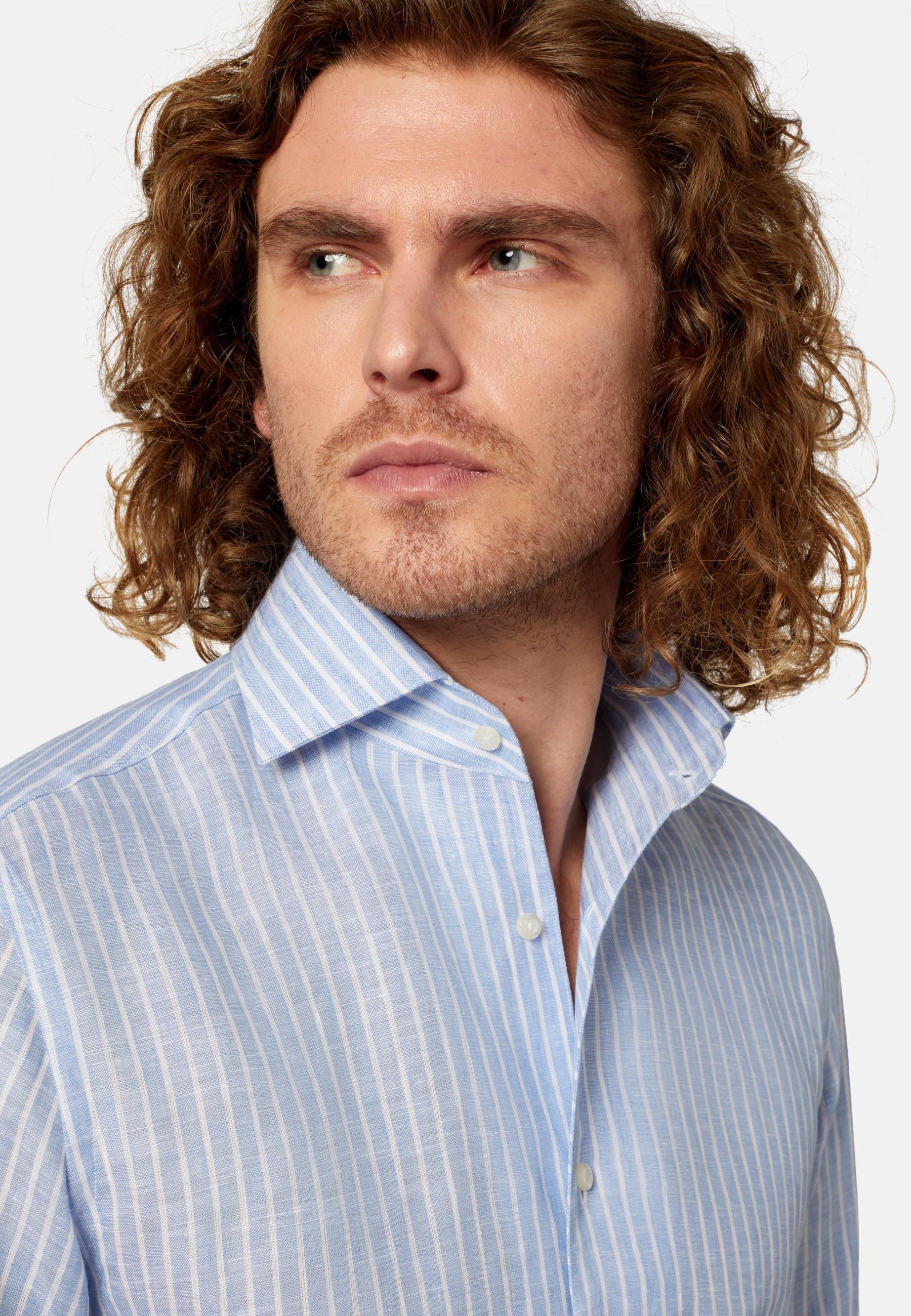 Striped Linen Shirt Blue, , large image number 2