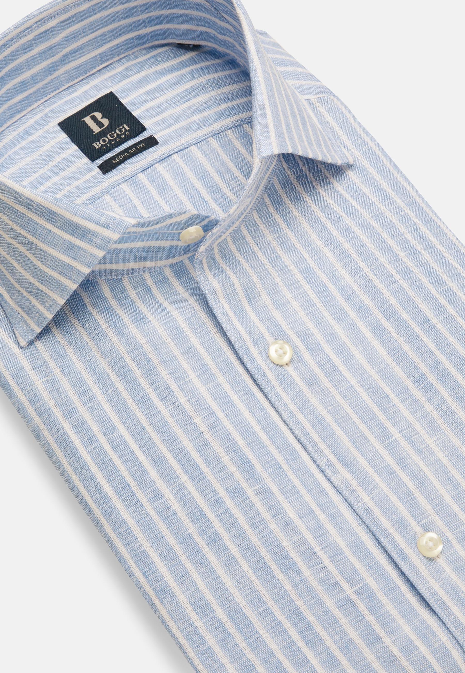 Boggi Milano - Blue Striped Linen Shirt
