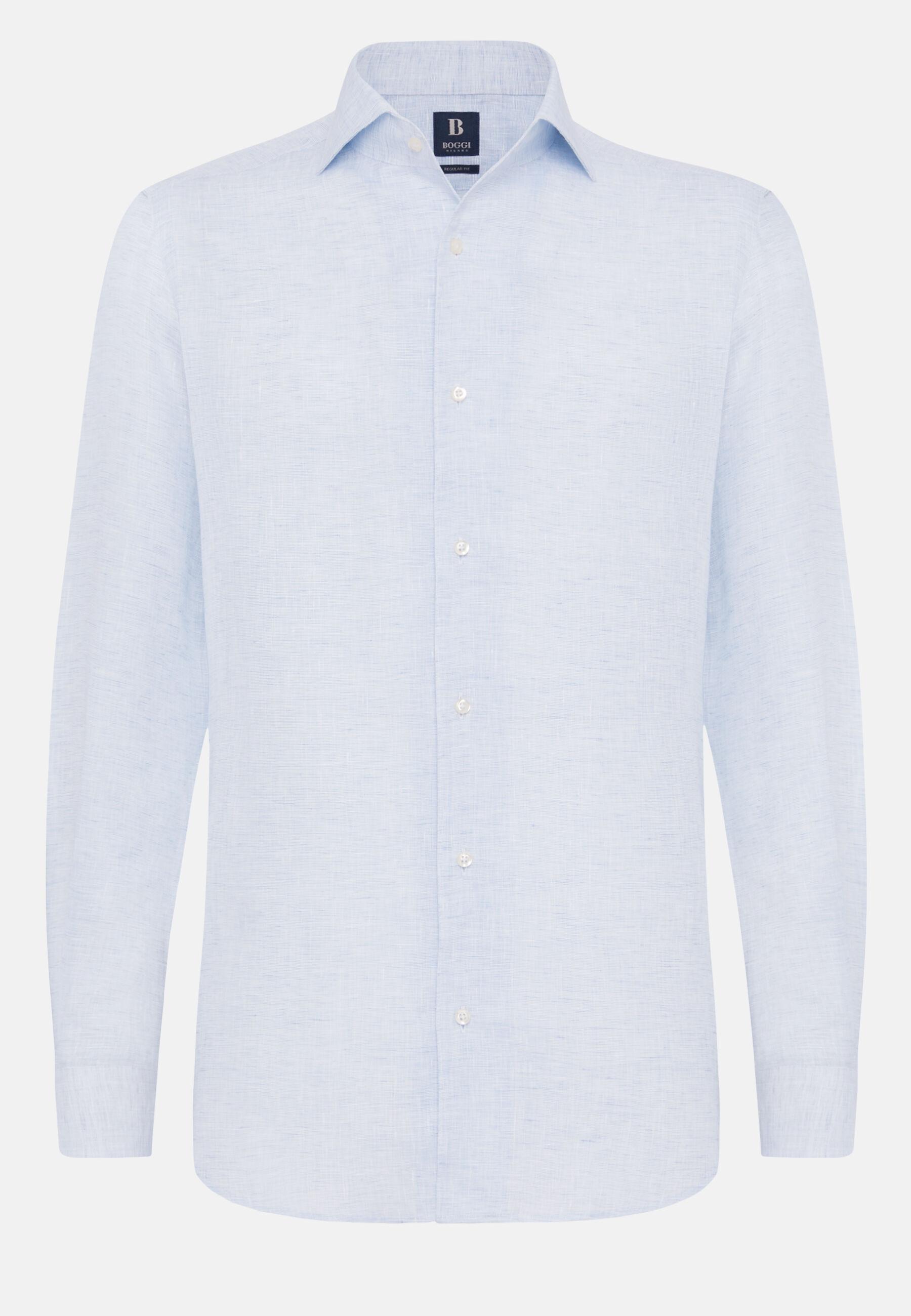 Linen Shirt Blue, Light Blue, large image number 4