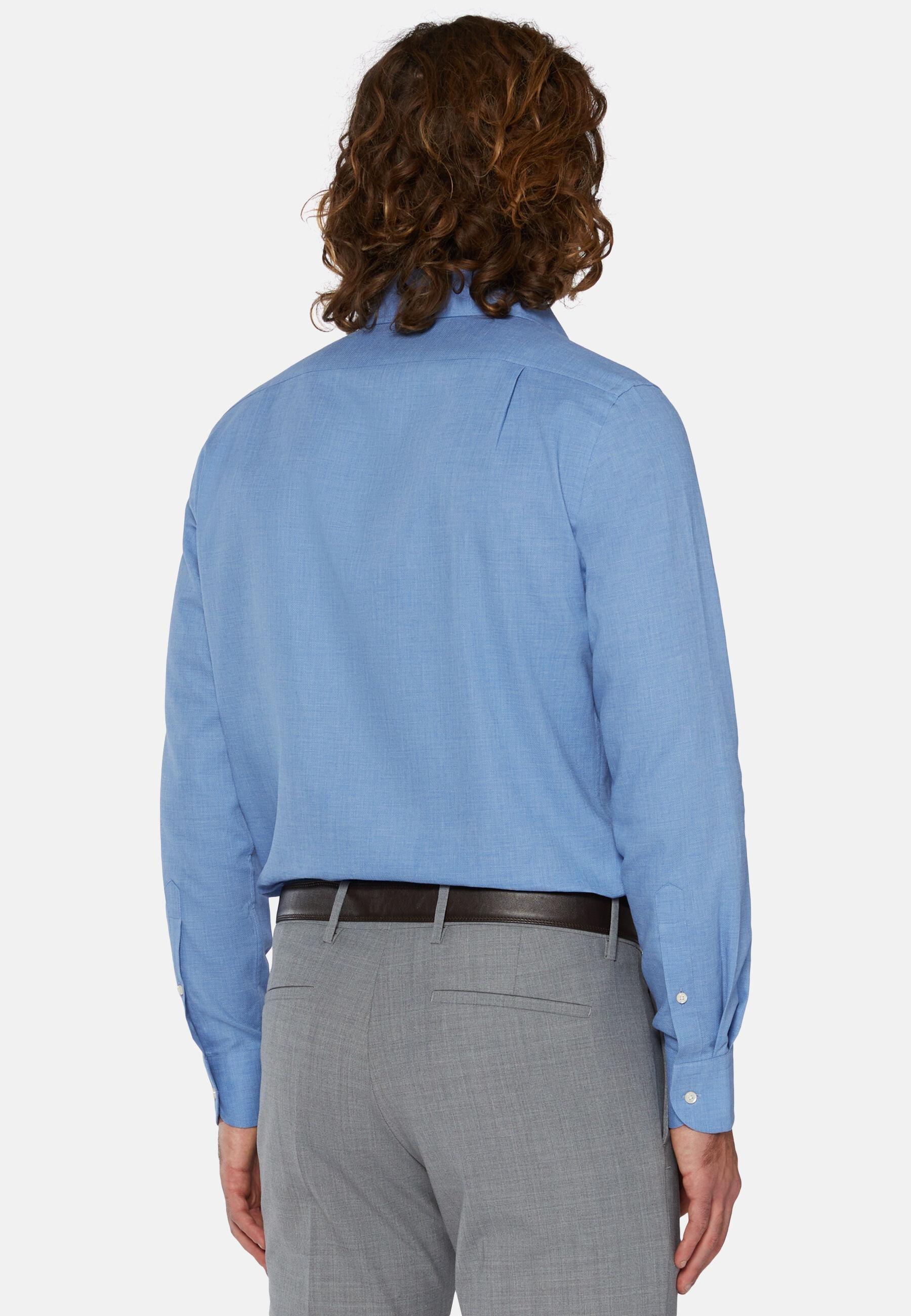 Cotton Dobby Shirt Blue, 3901_MDBL, large image number 1