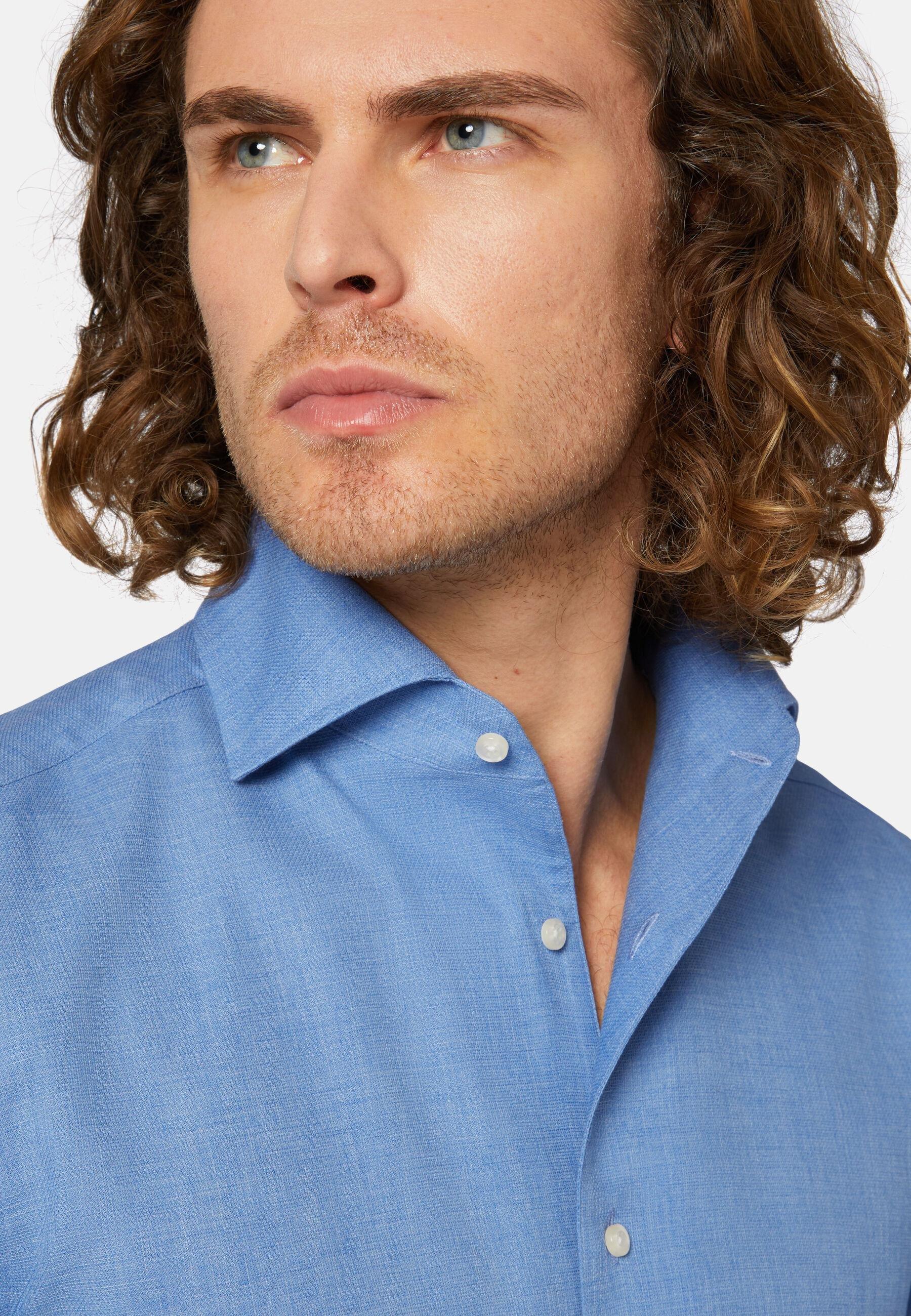 Cotton Dobby Shirt Blue, 3901_MDBL, large image number 2