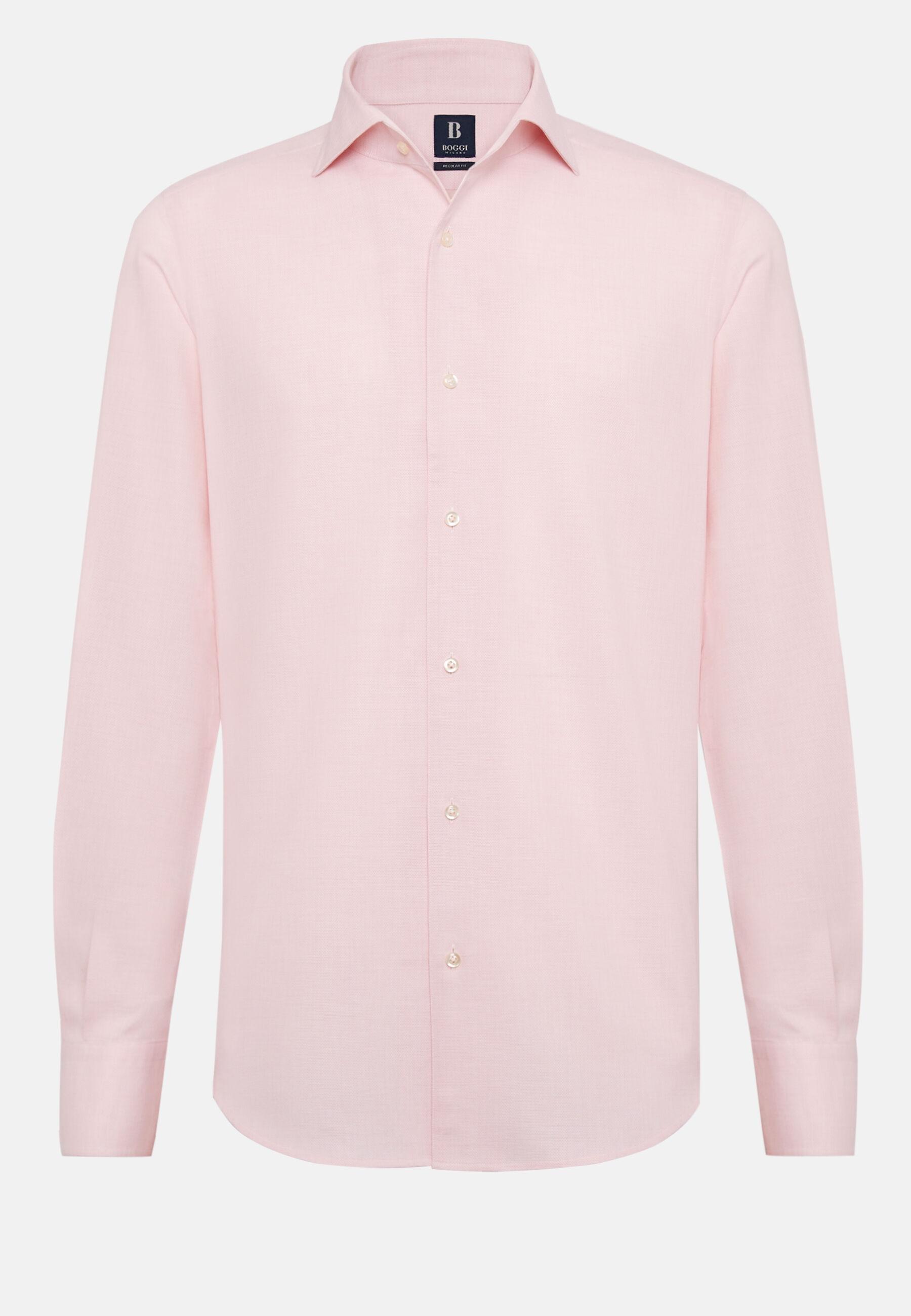 Cotton Dobby Shirt Pink, Pink, large image number 6