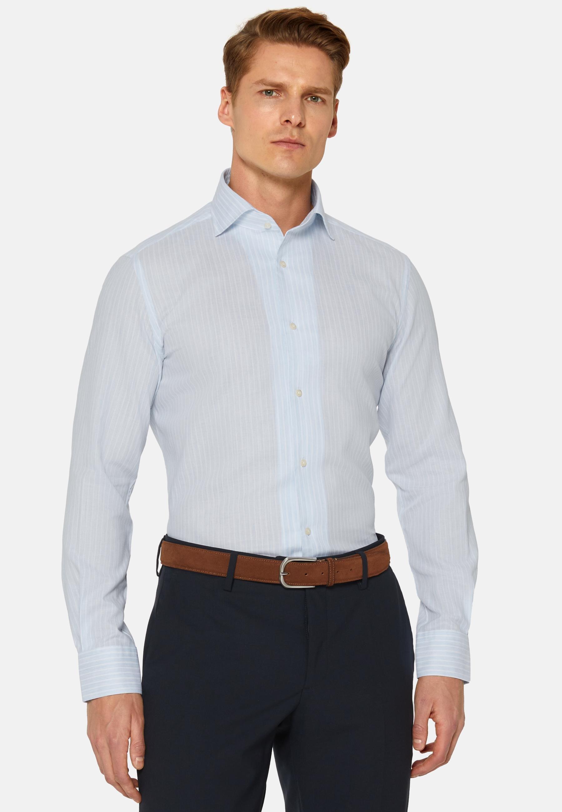 Striped Dobby Cotton Shirt Blue, , large image number 0