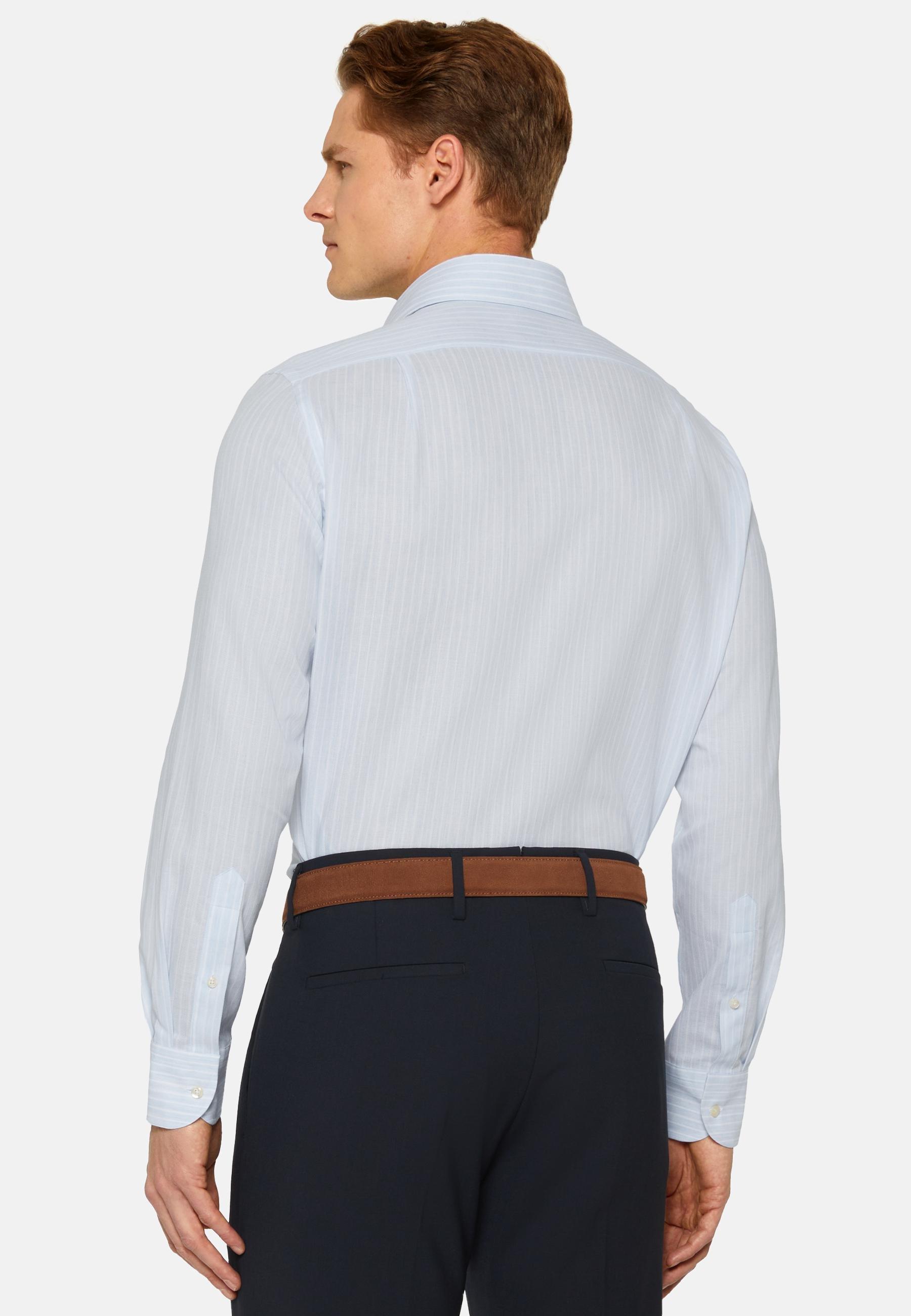 Striped Dobby Cotton Shirt Blue, , large image number 1