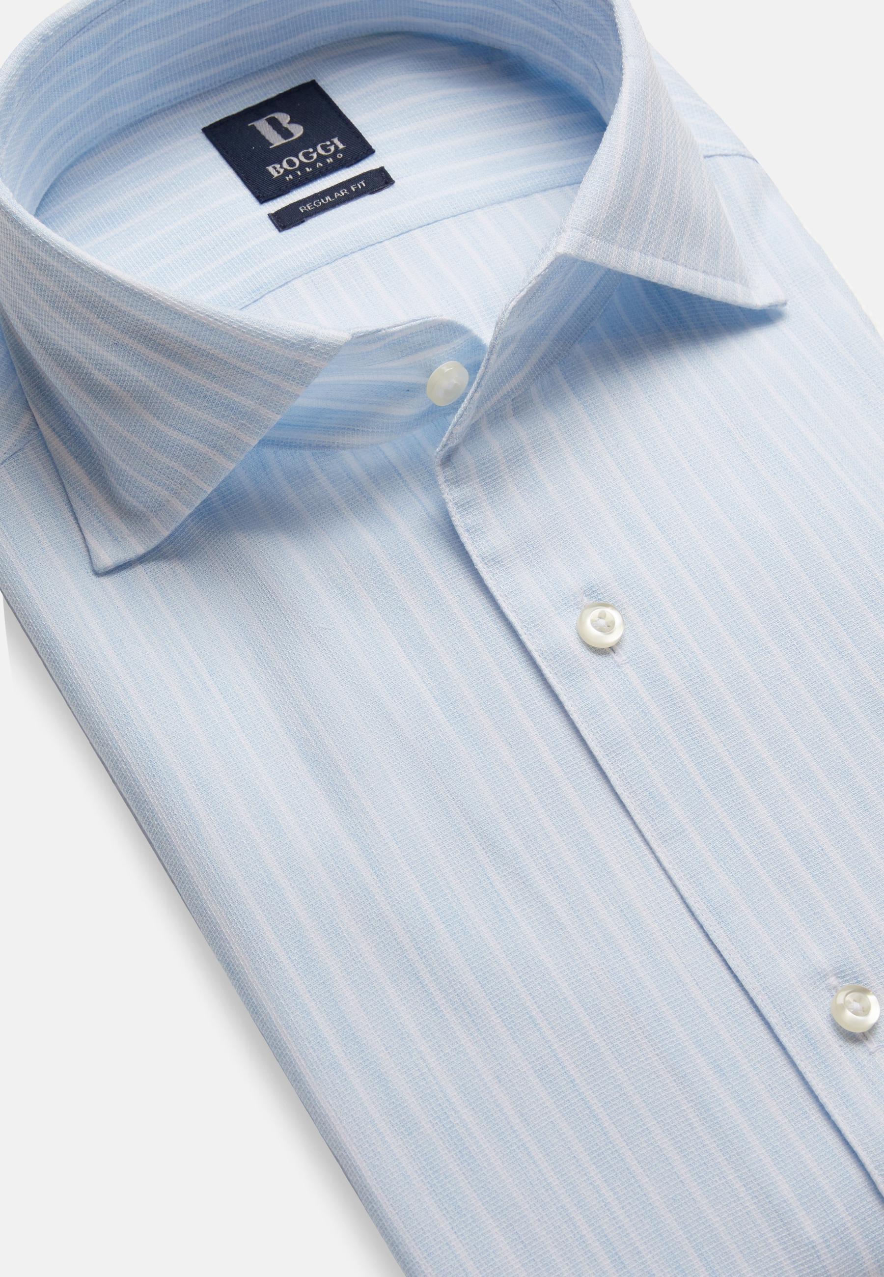 Striped Dobby Cotton Shirt Blue, , large image number 3