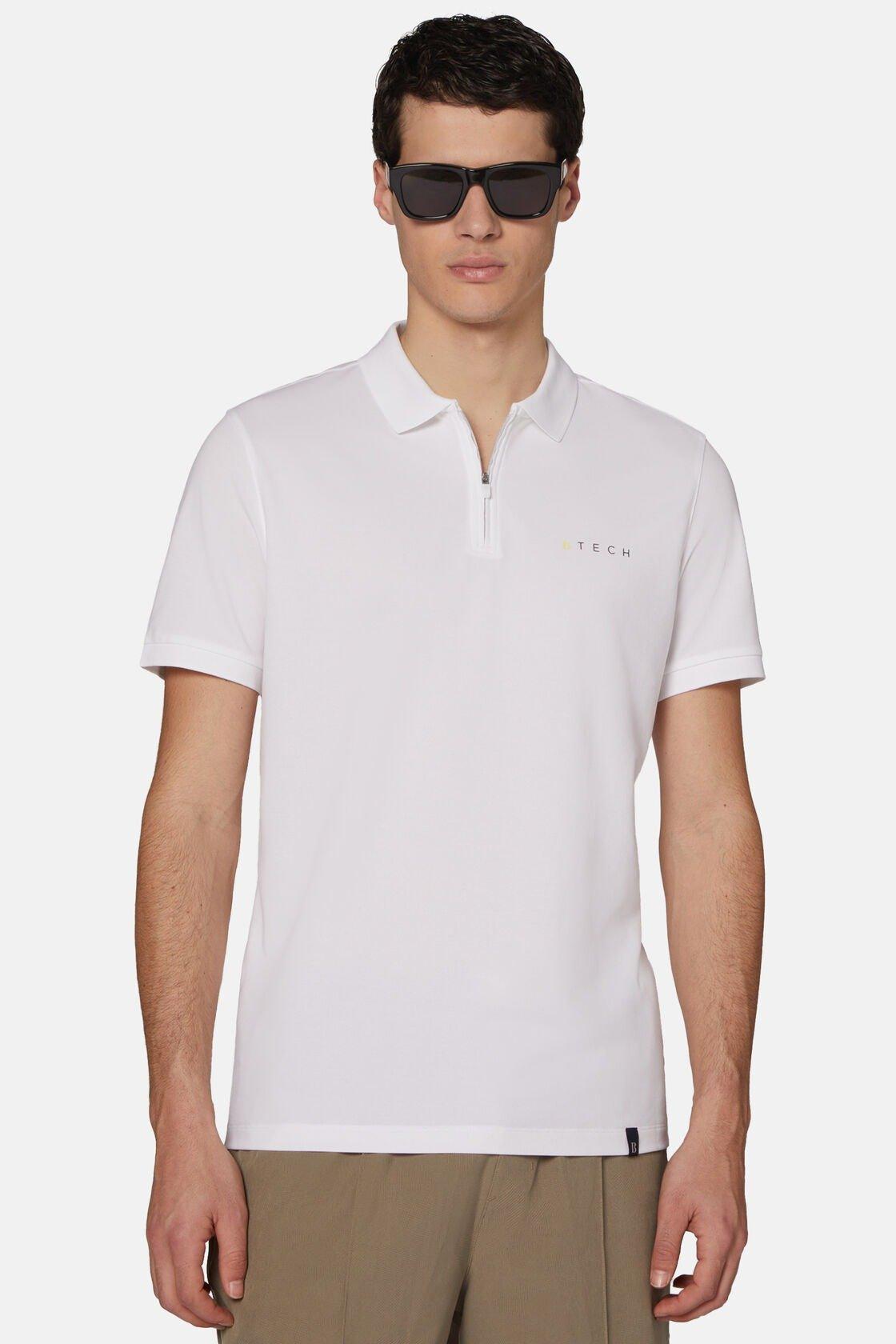 Pique Polo T-Shirt Blue, White, large image number 1