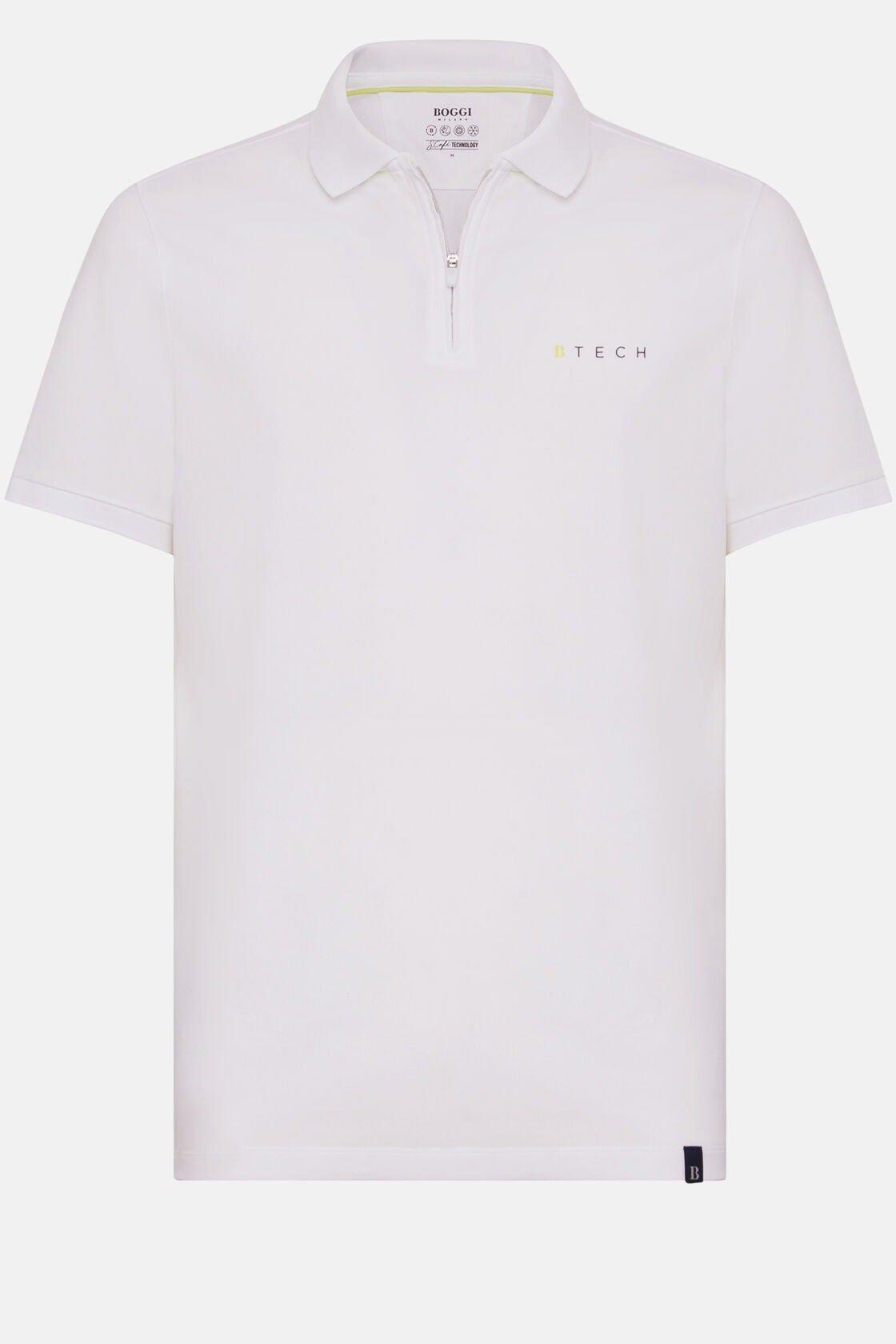 Pique Polo T-Shirt Blue, White, large image number 4