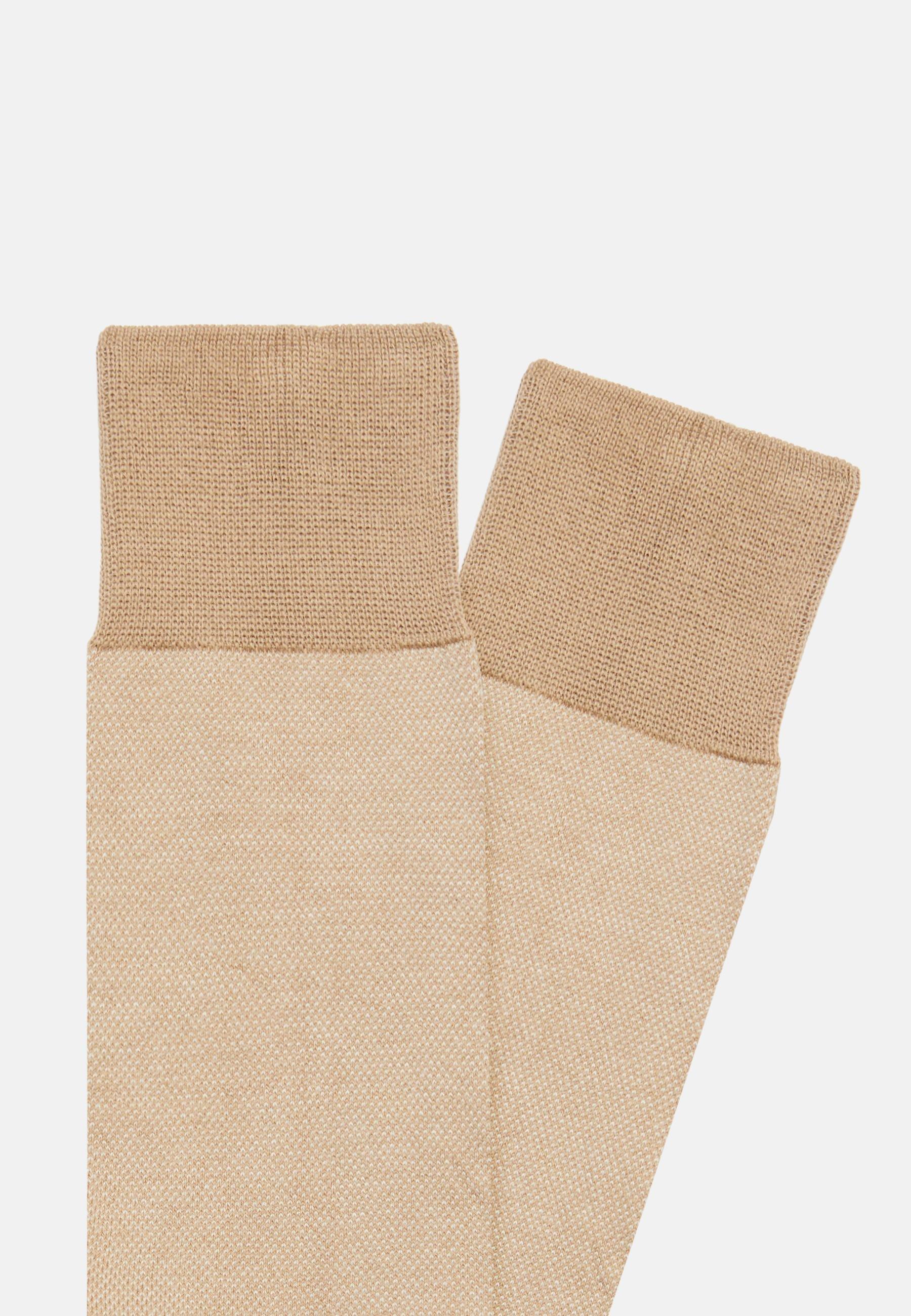 Beige Cotton Oxford Socks, Beige, large image number 2