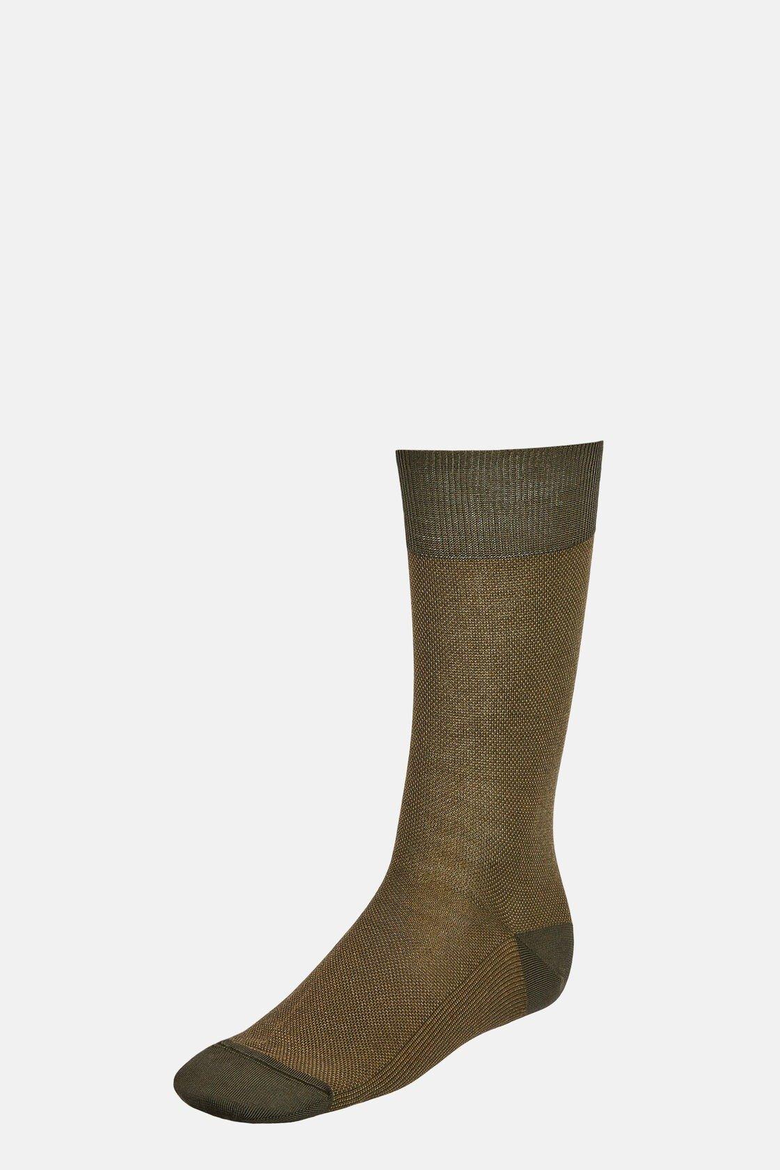 Cotton Oxford Socks Green, Military Green, large image number 0