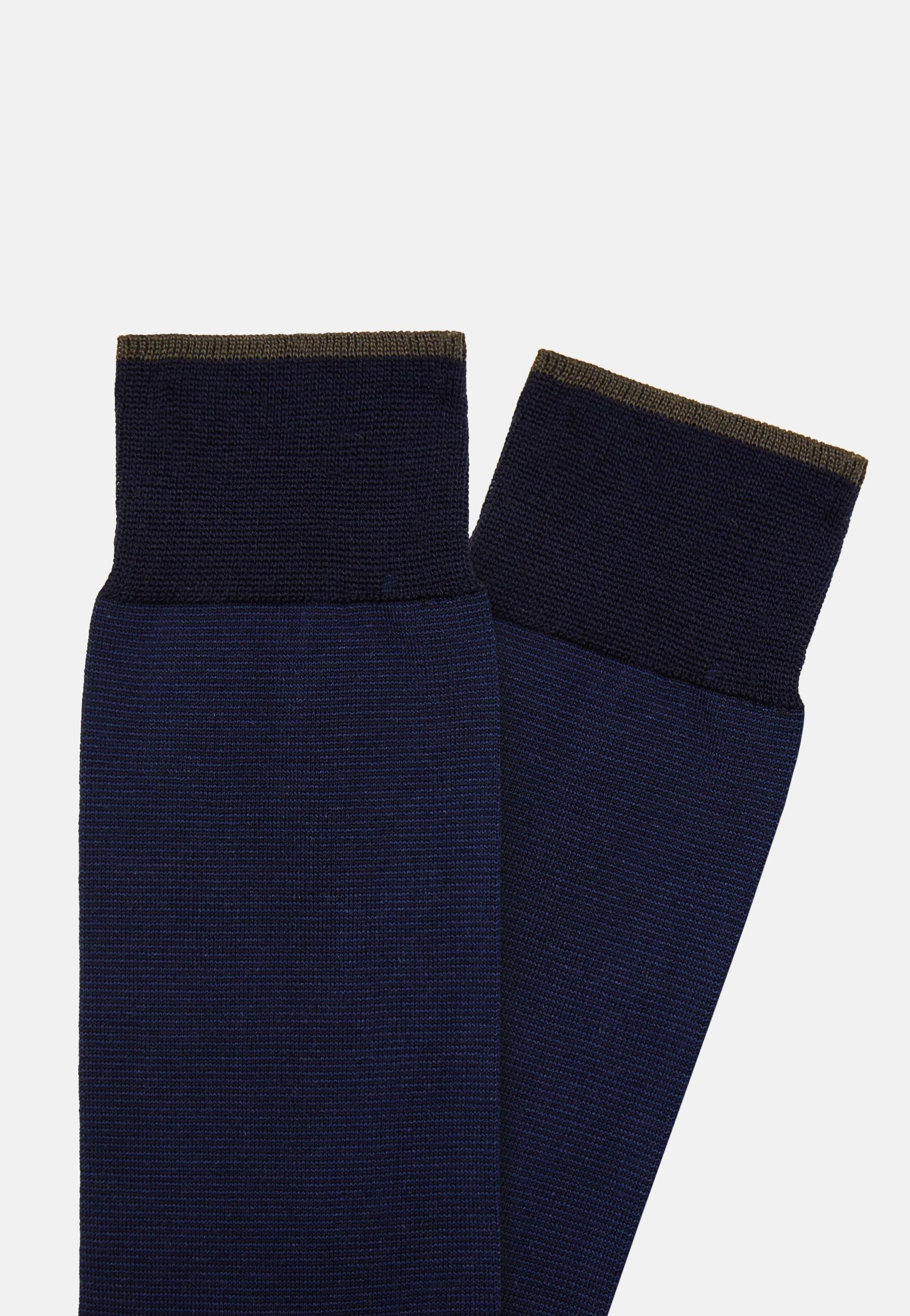 Navy Striped Cotton Socks, Navy blue, large image number 1