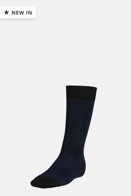 Boggi Milano - Navy Micro Patterned Cotton Blend Socks