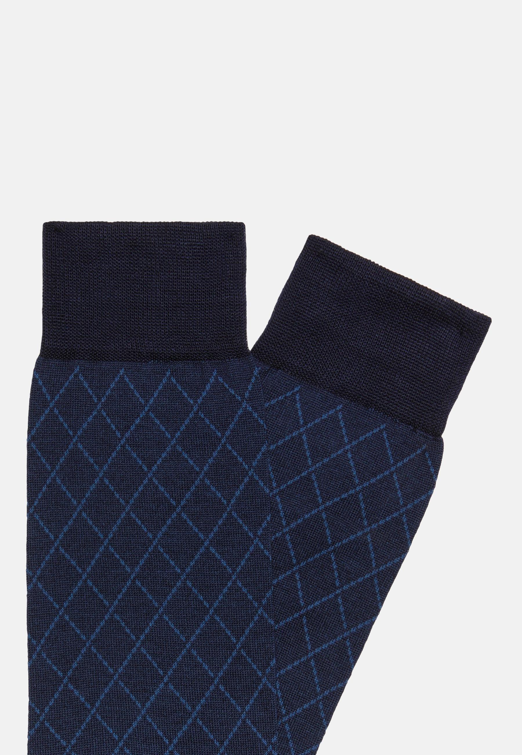 Navy Geometric Pattern Socks, , large image number 1