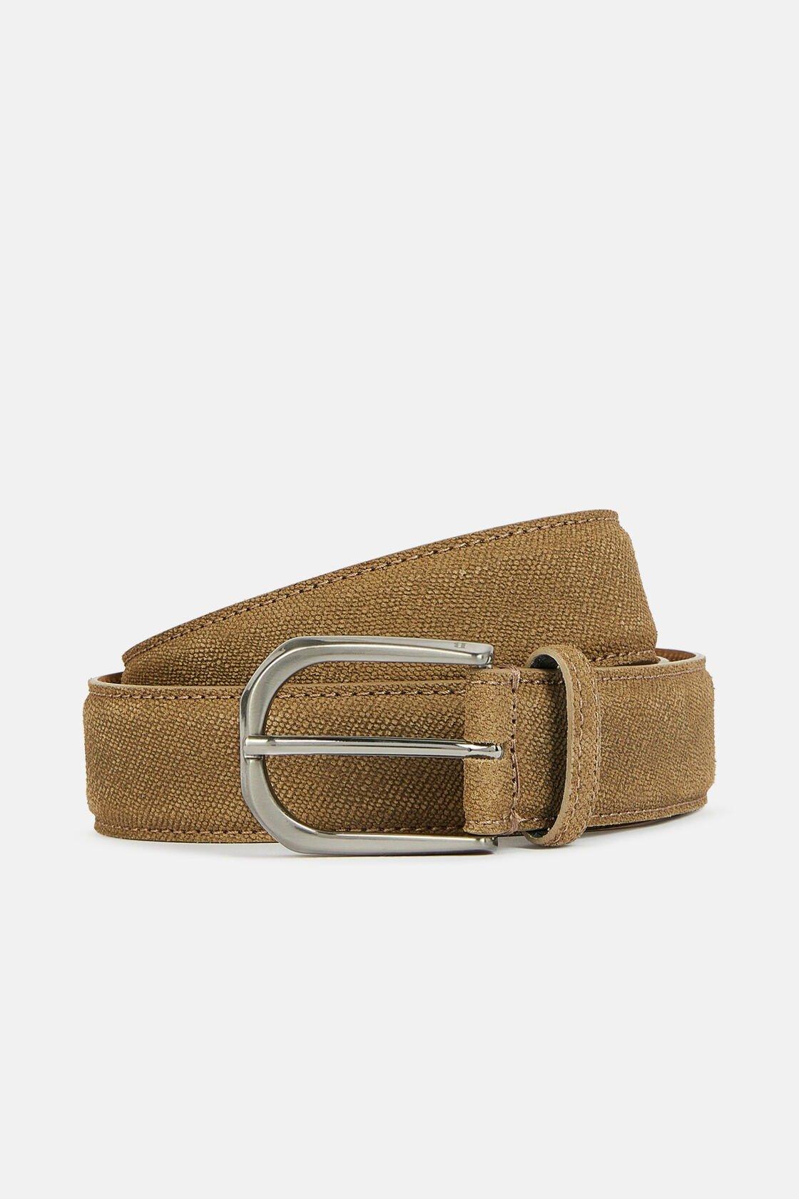 Printed Suede Belt Beige, Beige, large image number 0