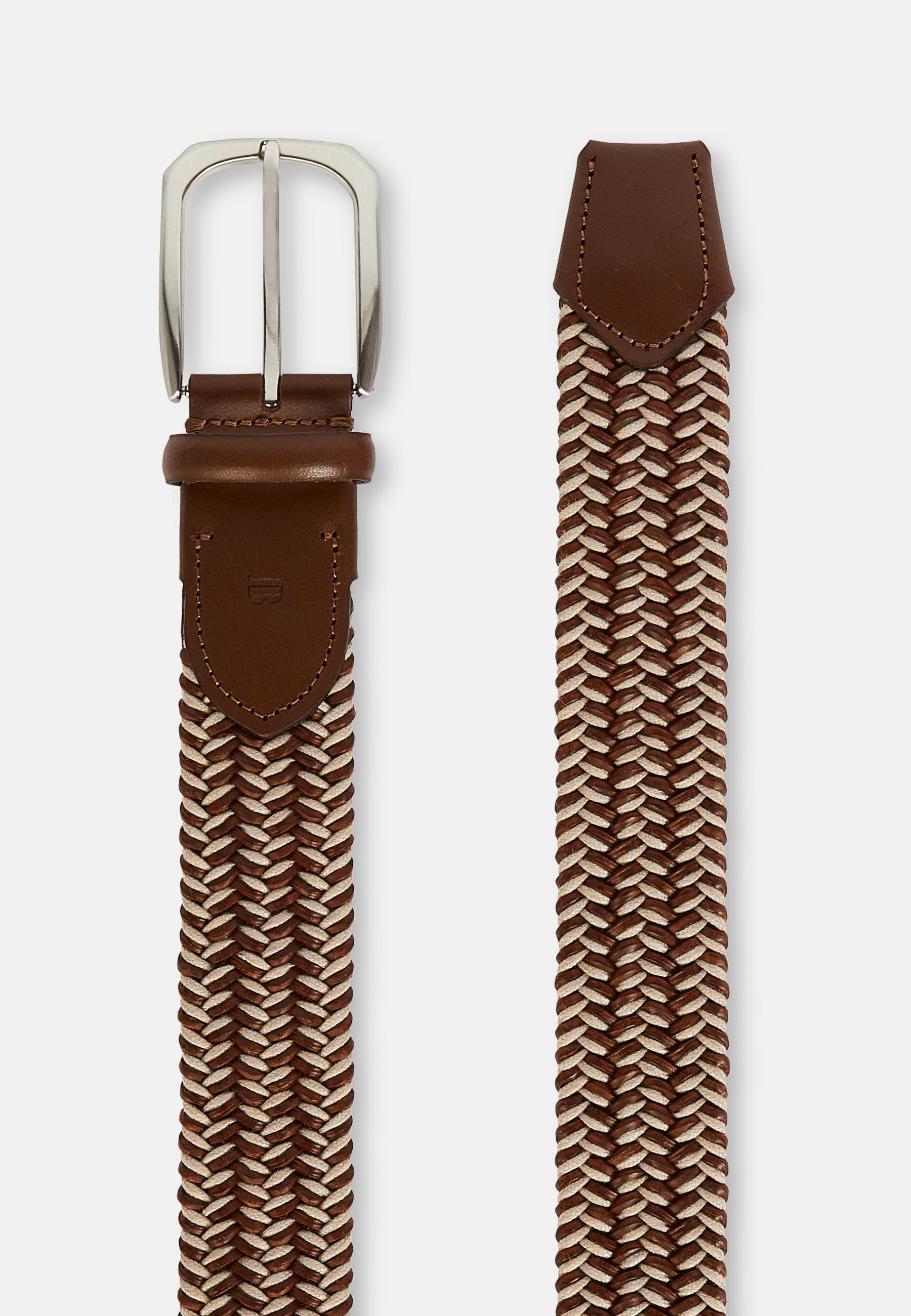 Boggi Milano - Brown Stretch Cotton Blend Woven Belt