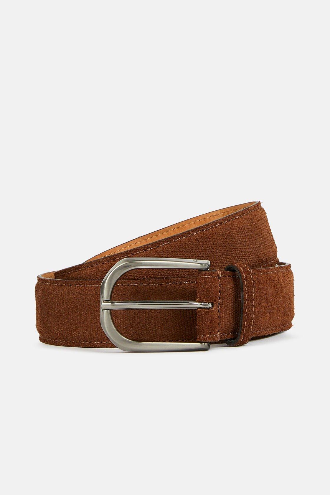 Metal Tip Leather Belt Brown, Brown, medium