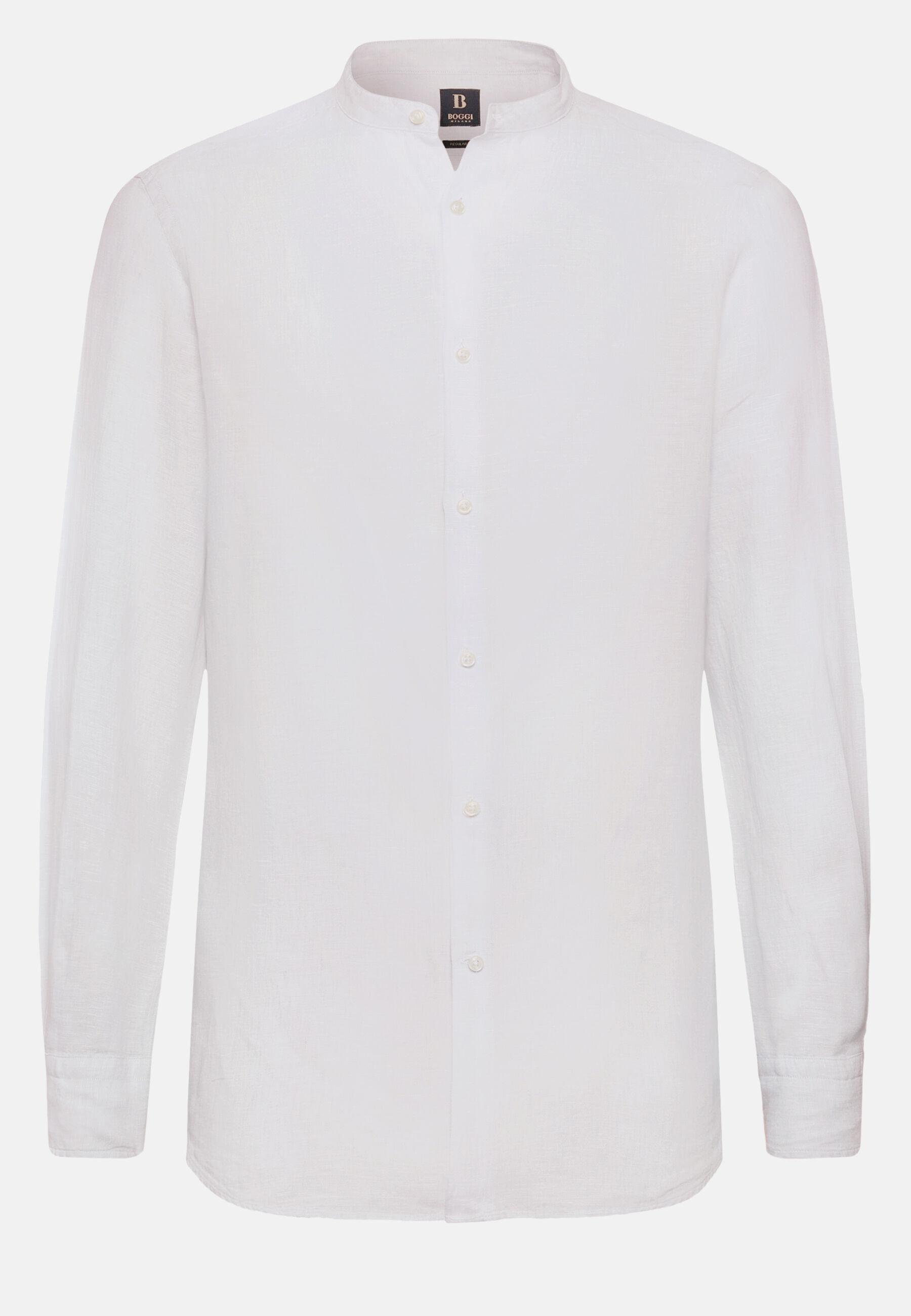 Shirt in Linen, White, White, large image number 7