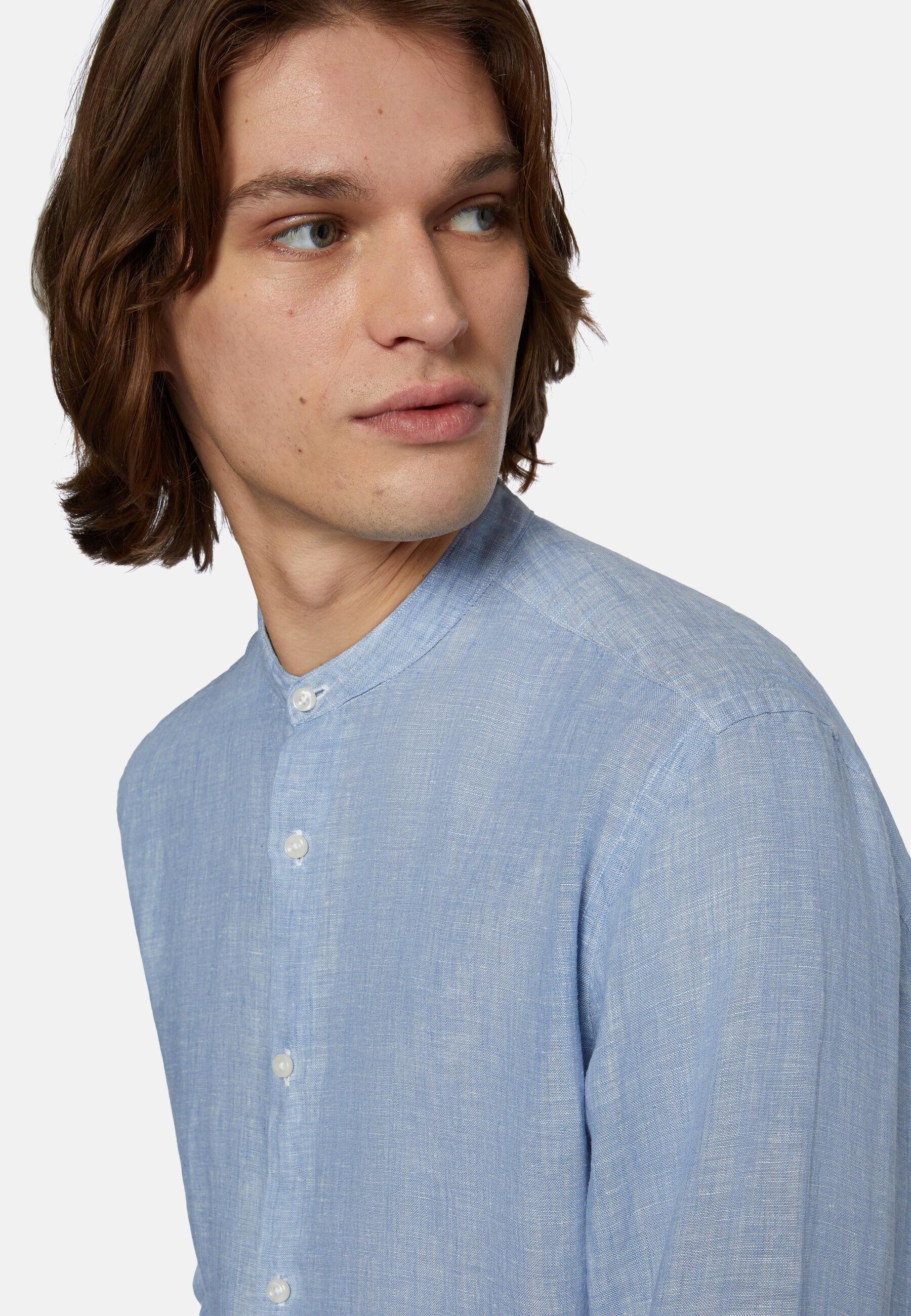 Linen Shirt Blue, Light Blue, large image number 3