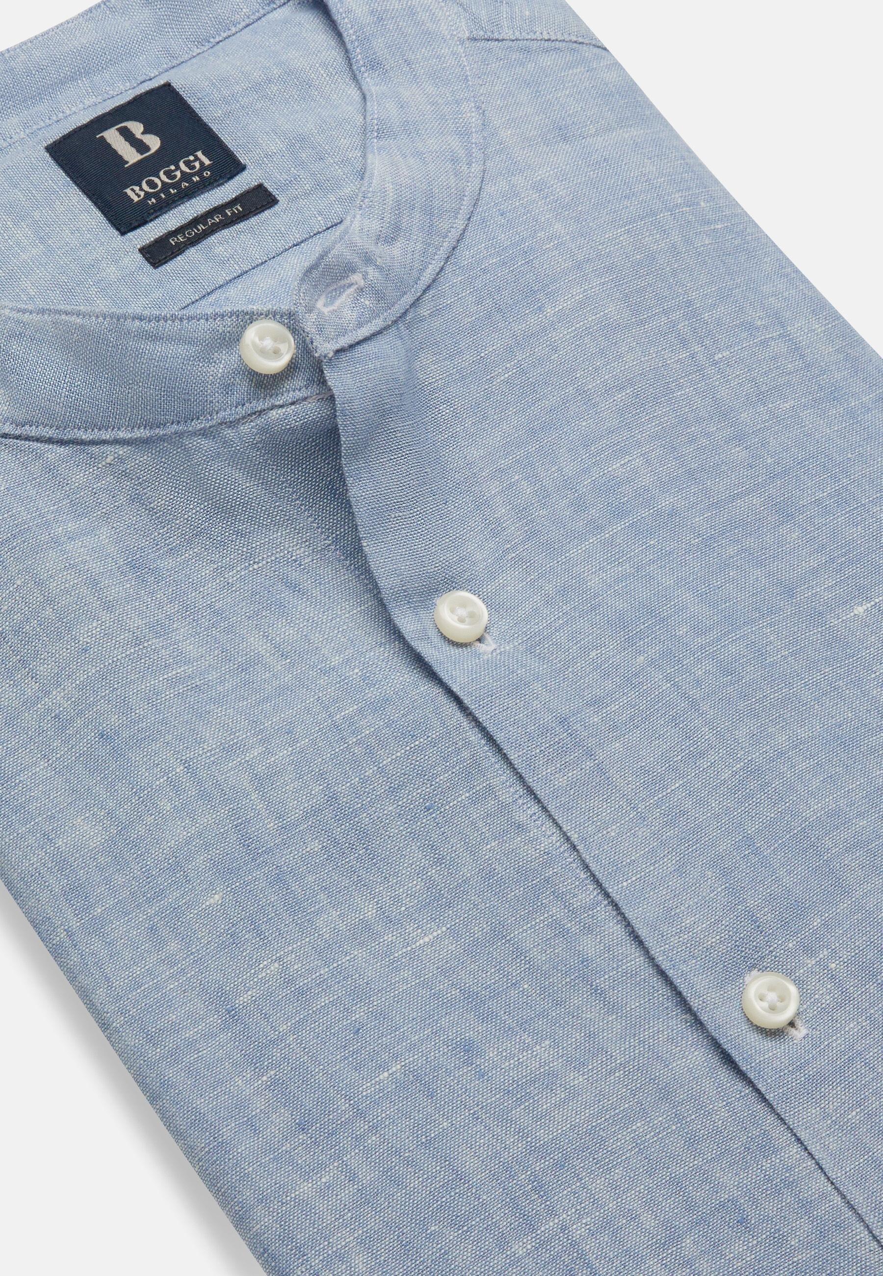 Linen Shirt Blue, Light Blue, large image number 4