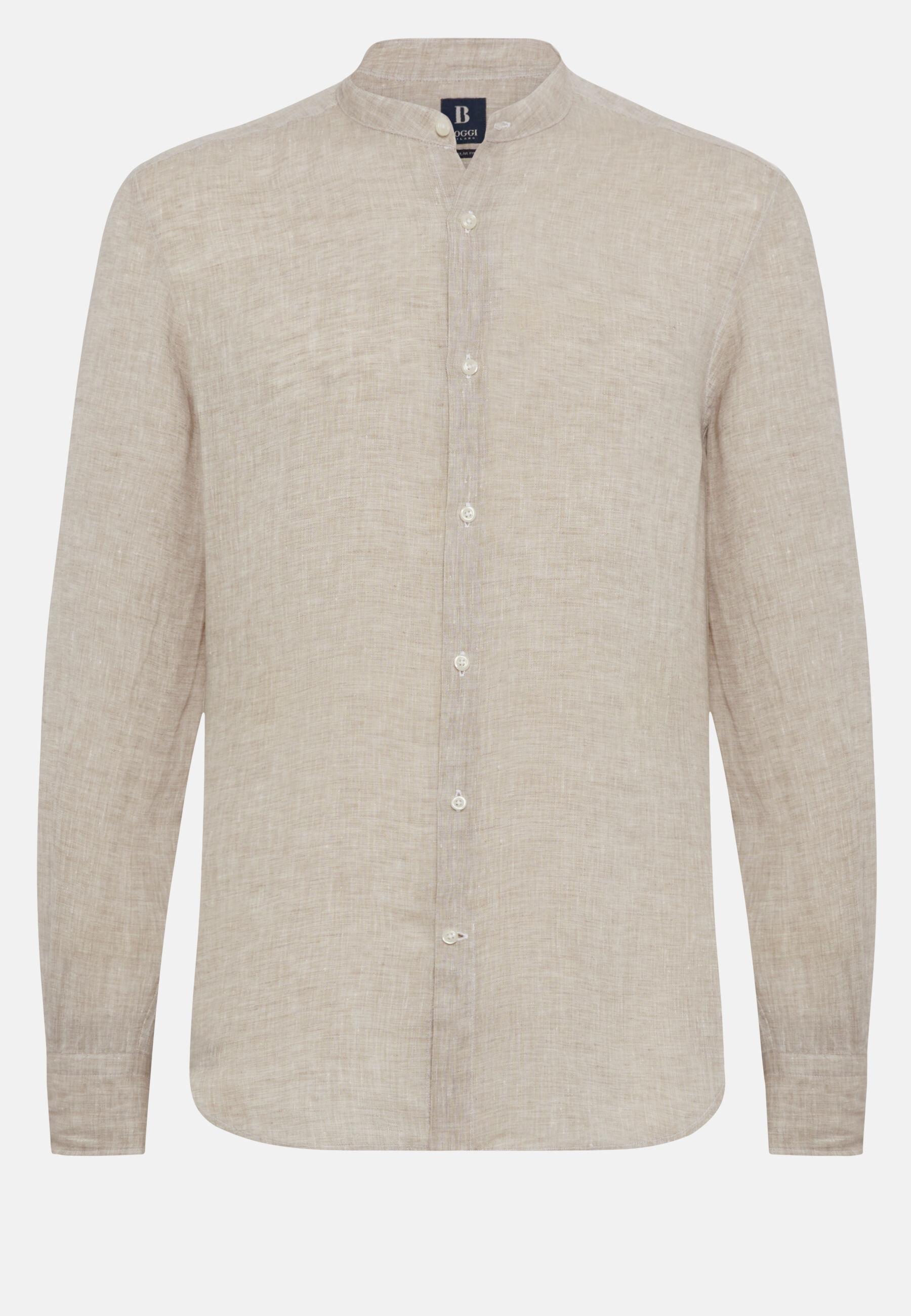 Shirt in Linen, Taupe, Taupe, large image number 7