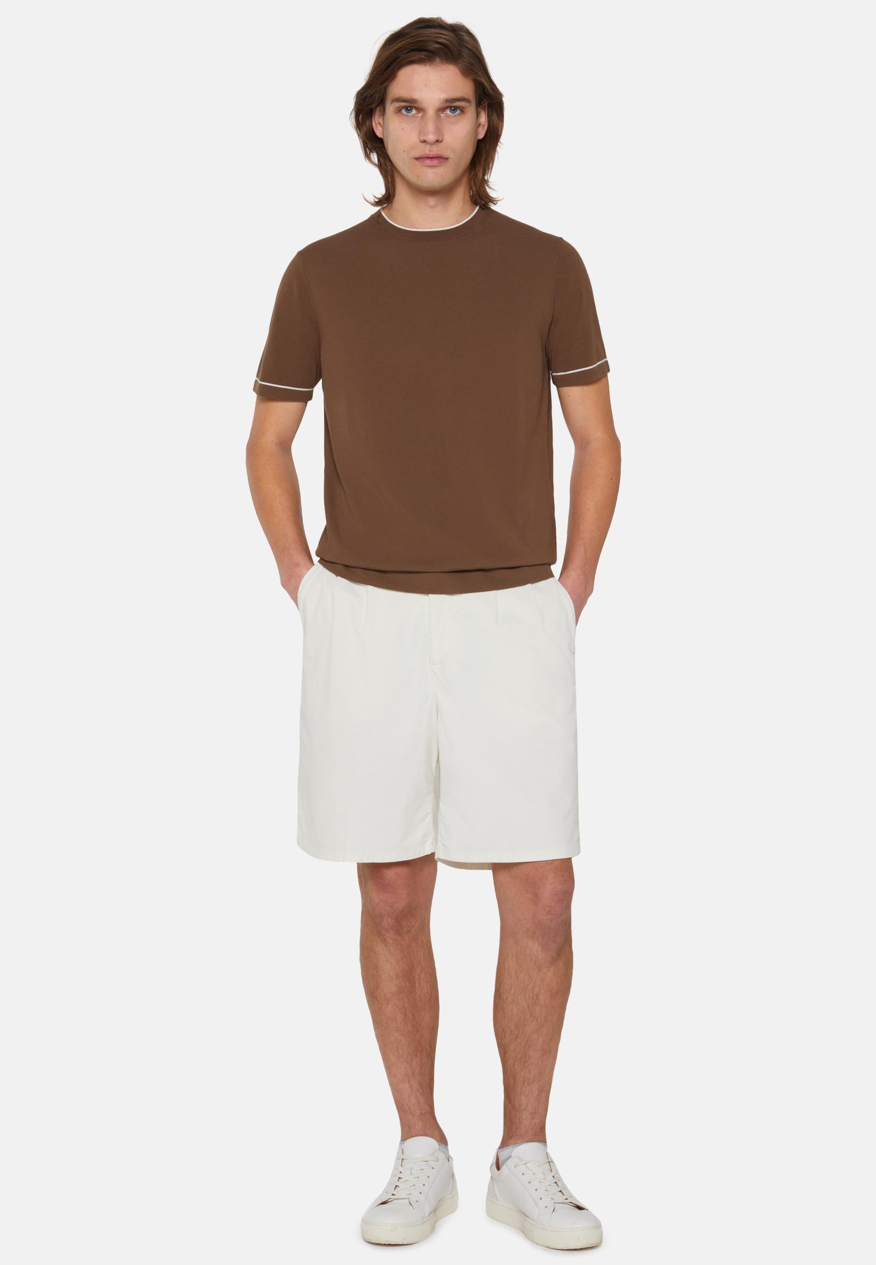 Ultra Light Cotton Bermuda Shorts Cream, , large image number 1
