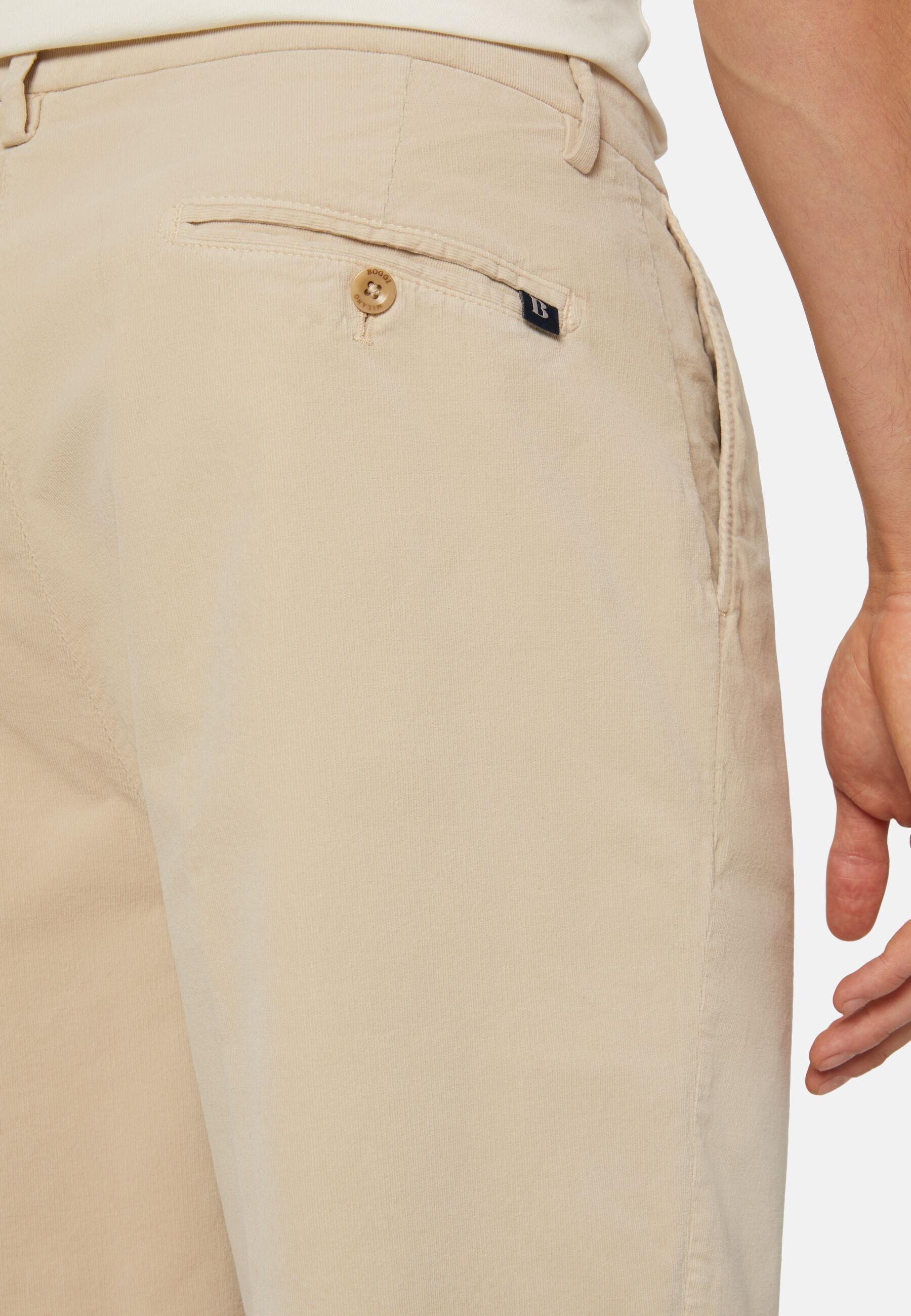 Bermuda Shorts in Ultra Light Cotton, Beige, Beige, large image number 4