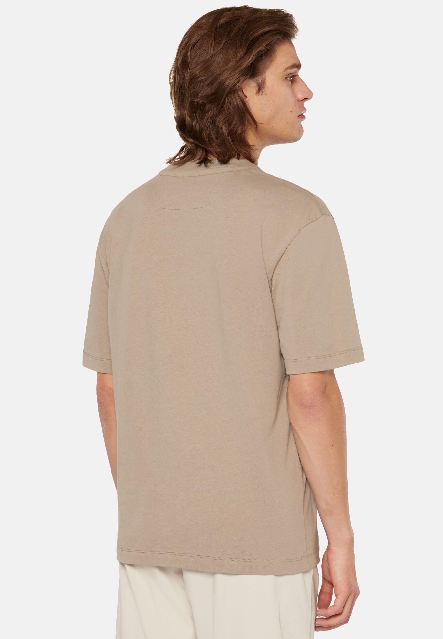 Cotton T-Shirt Beige, Taupe, large image number 1