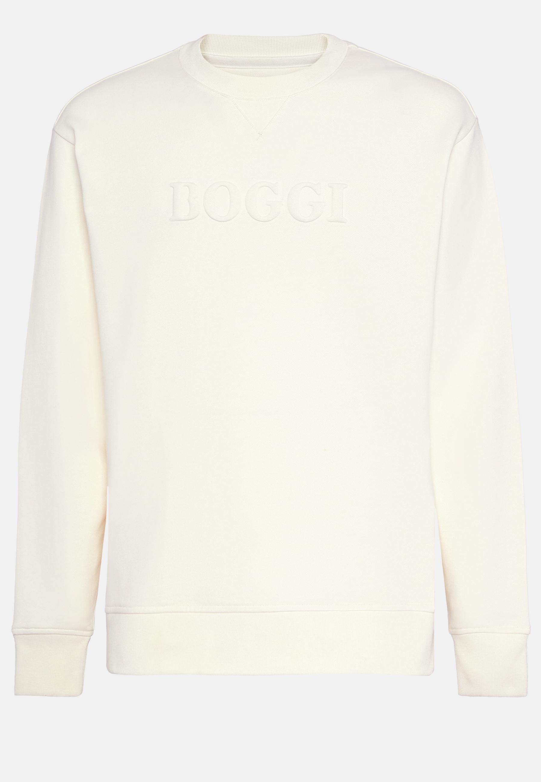 Crew Neck Cotton Sweatshirt White, , large image number 3