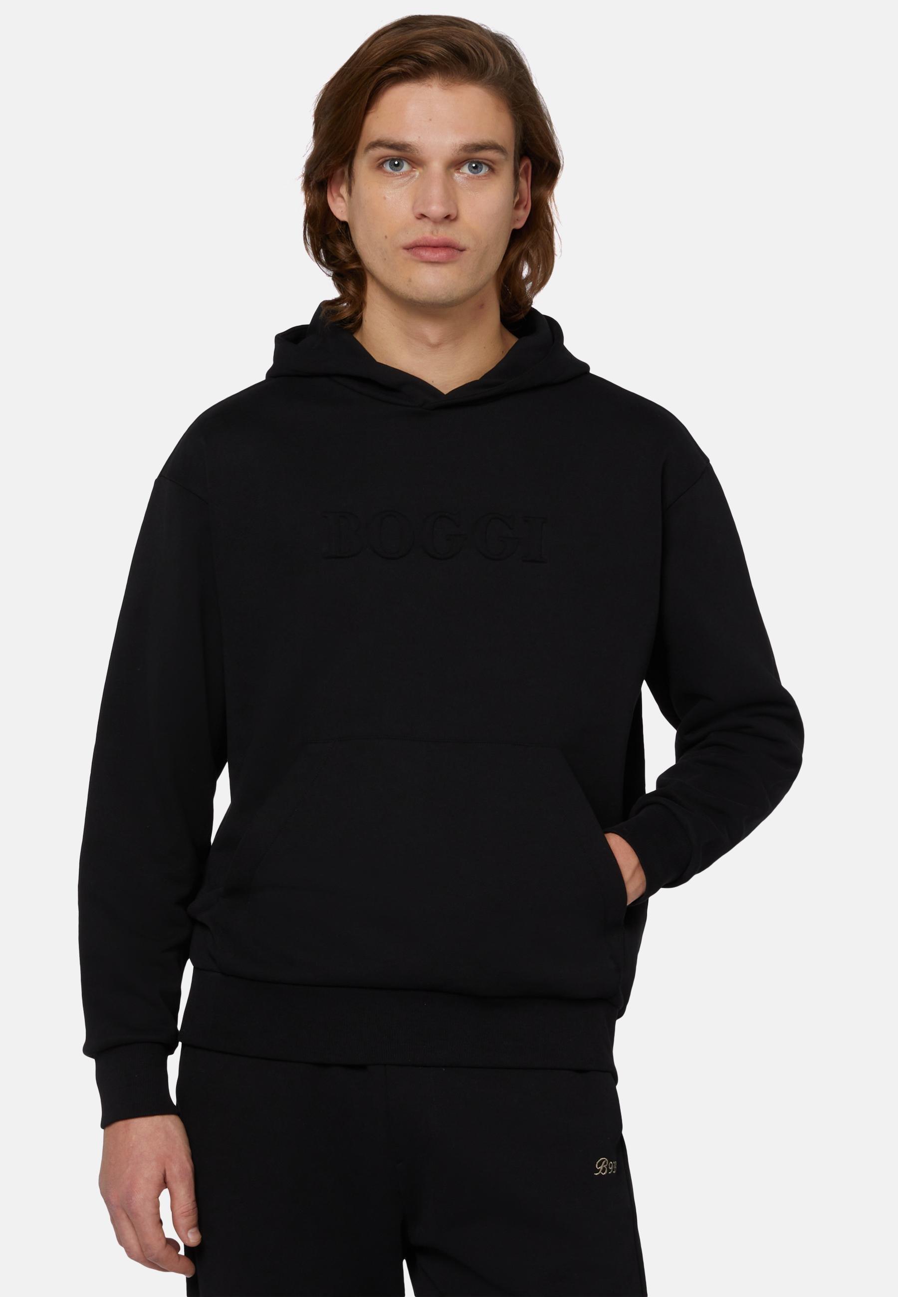Cotton Hooded Sweatshirt Black, , large image number 0